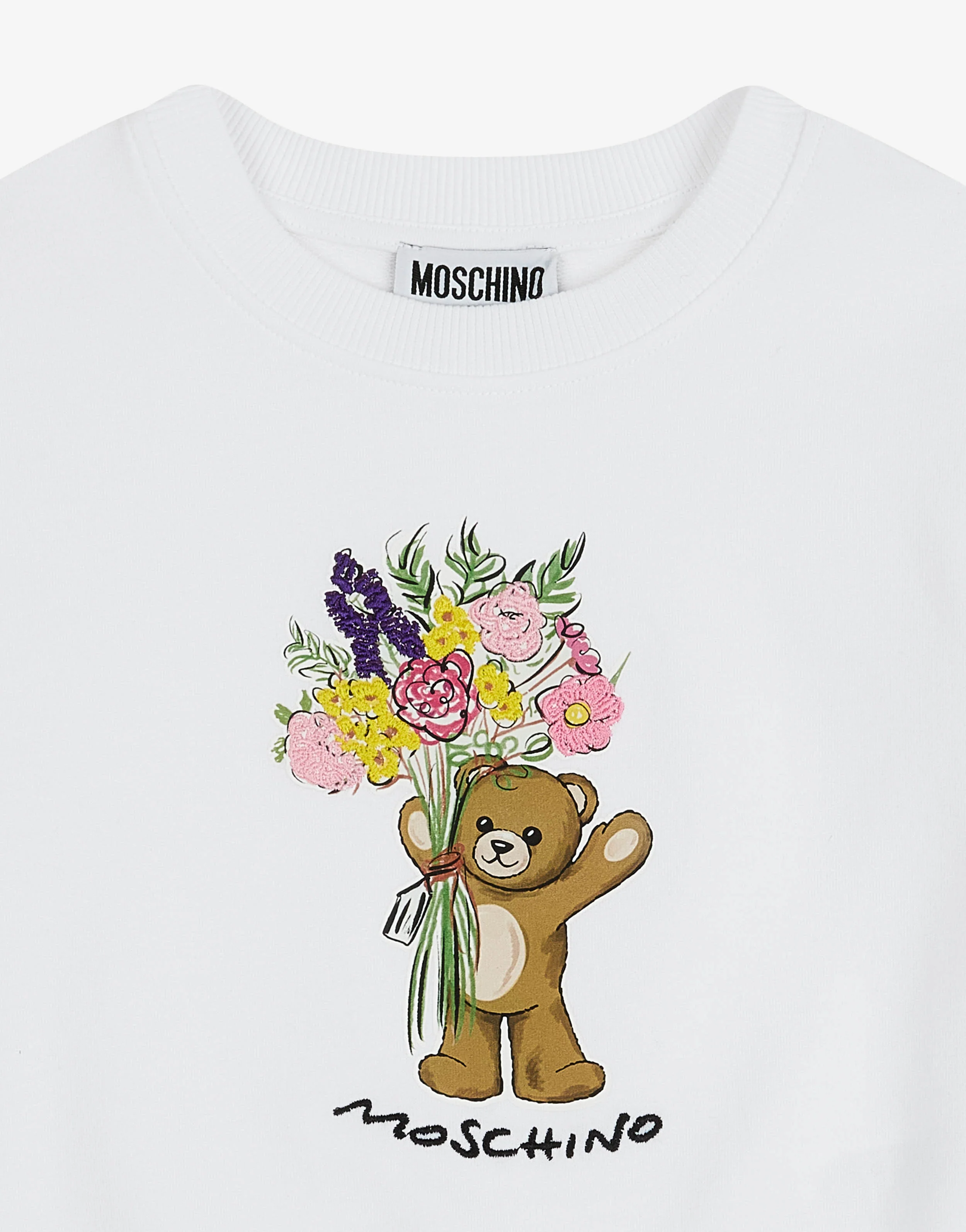 Felpa in piquet di cotone Moschino Teddy Bear