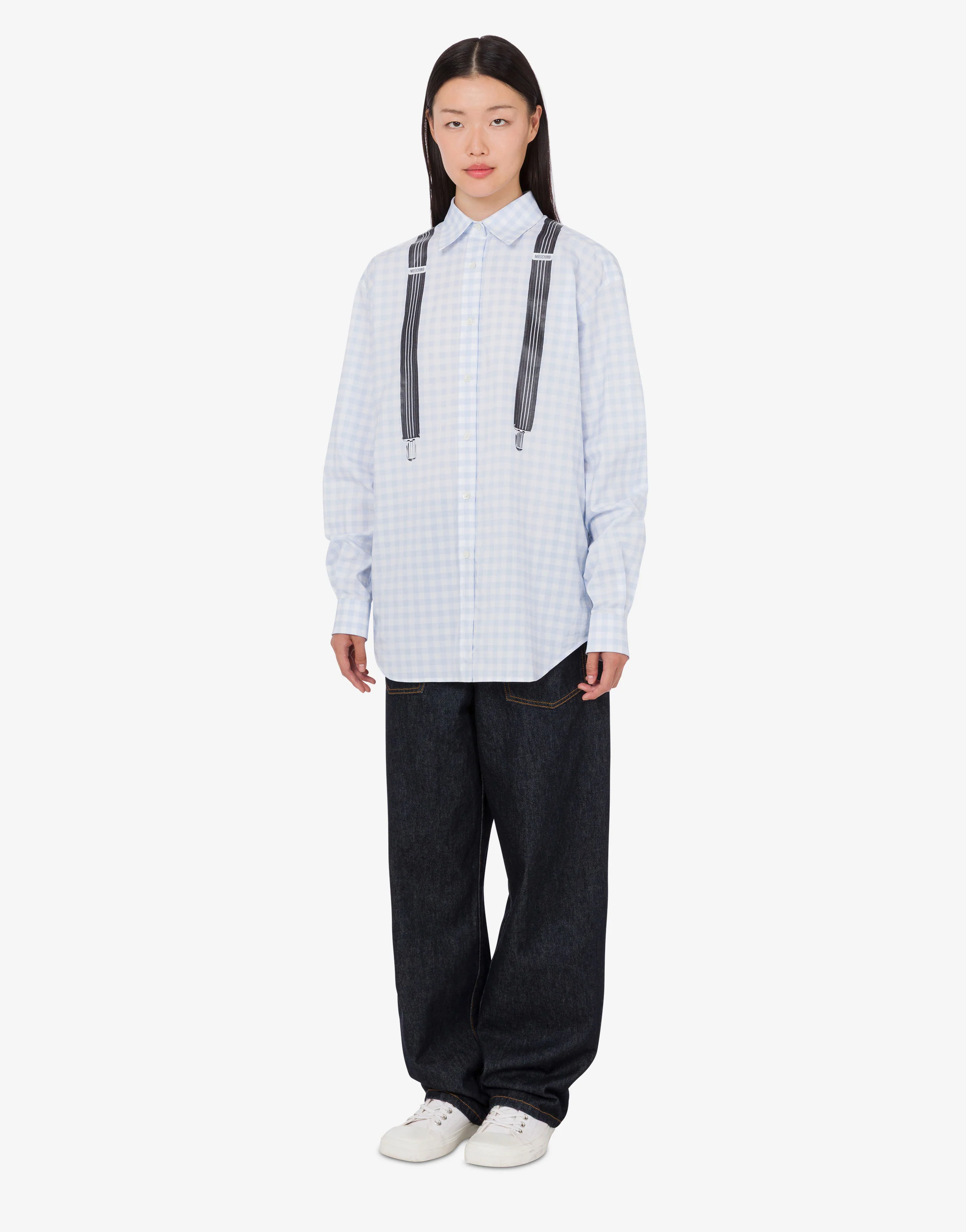 Camicia in vichy di cotone stampata