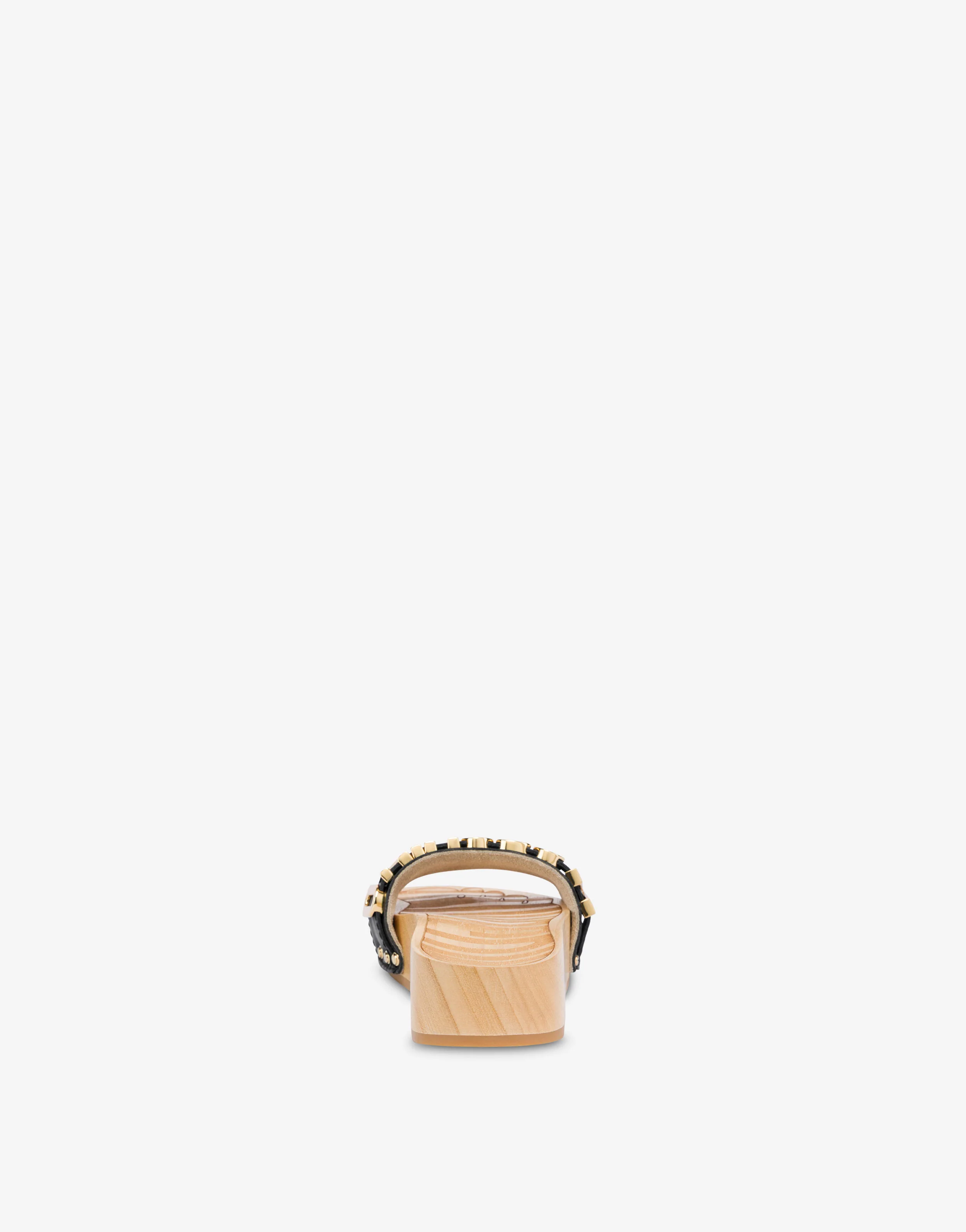 Sandali in in vitello e legno