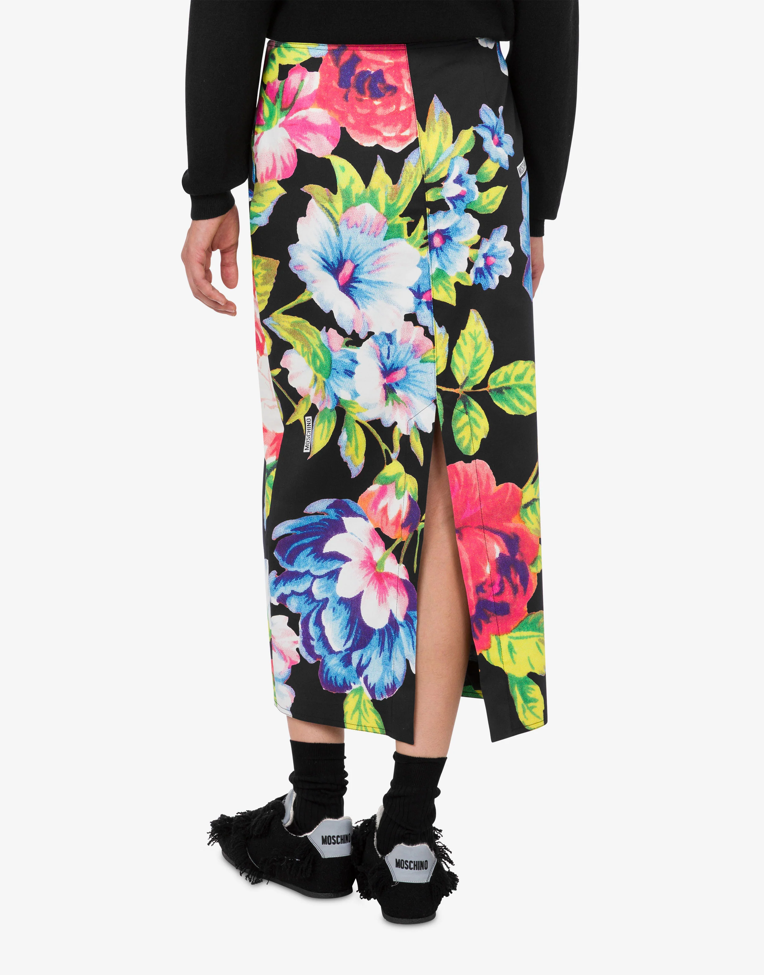 Gonna in cotone stretch stampata