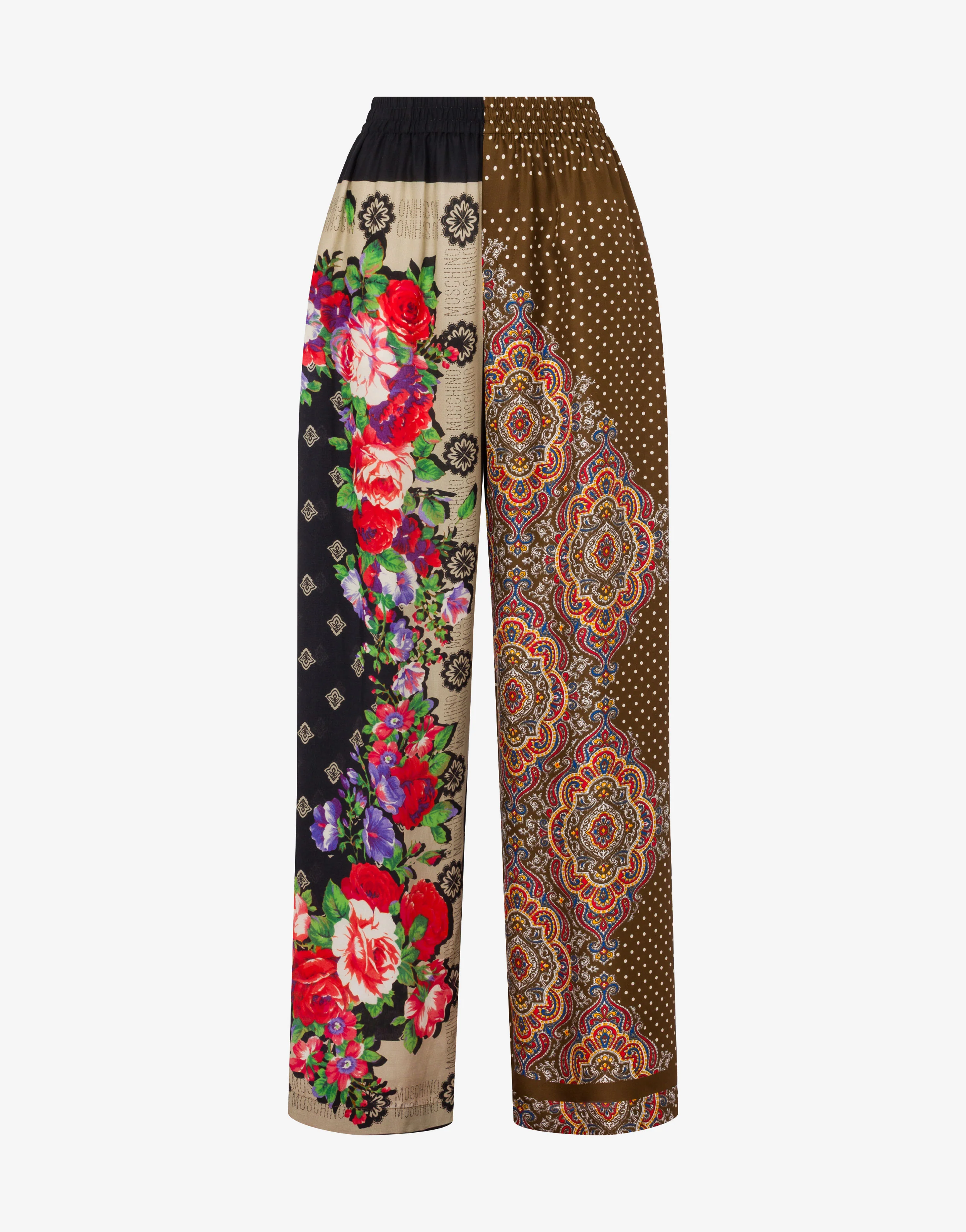 Pantalone in seta stampato