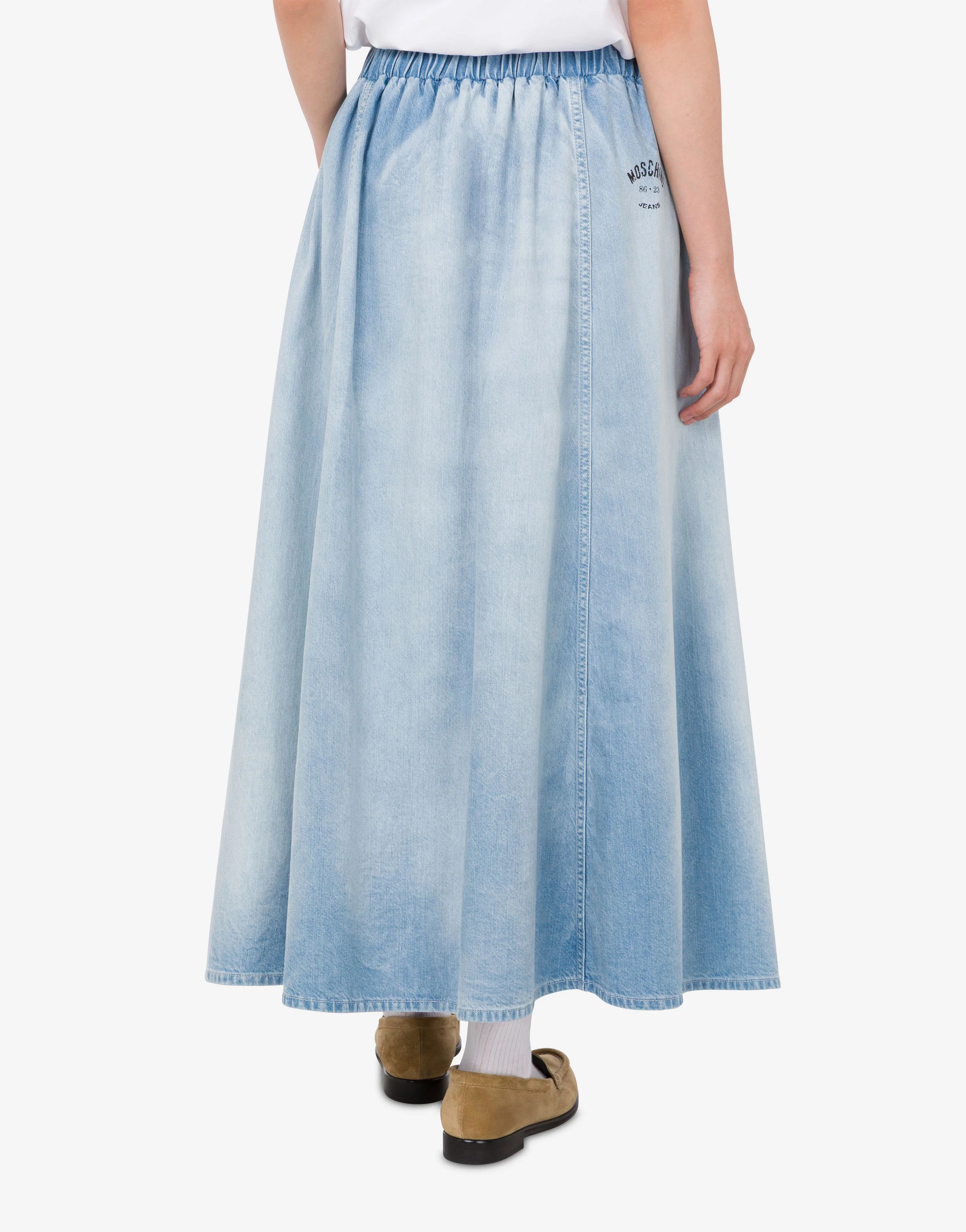 Gonna in denim di cotone leggero