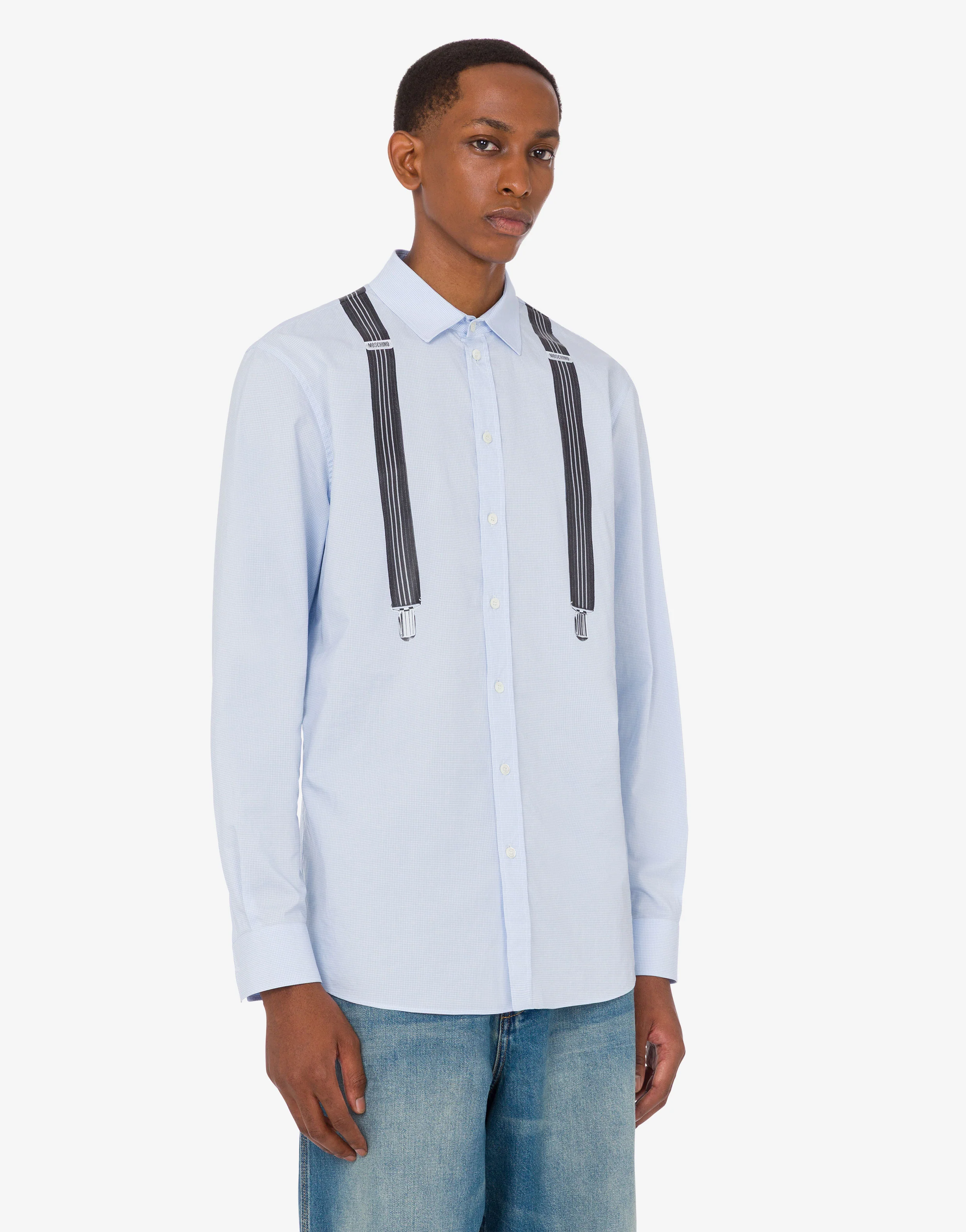 Camicia in vichy di cotone stampata
