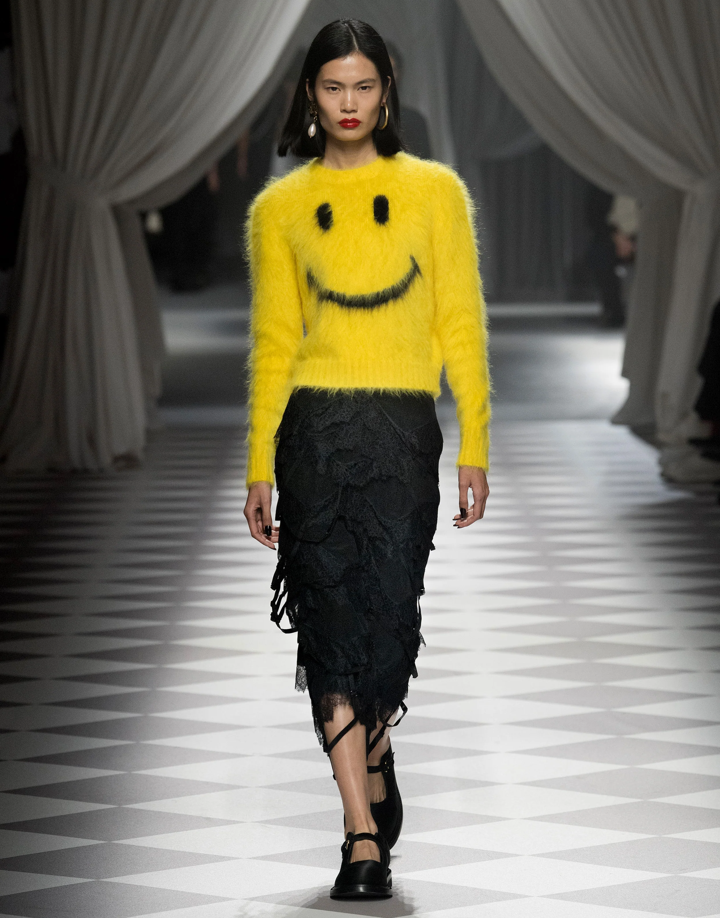 Pullover in mohair garzato Smiley