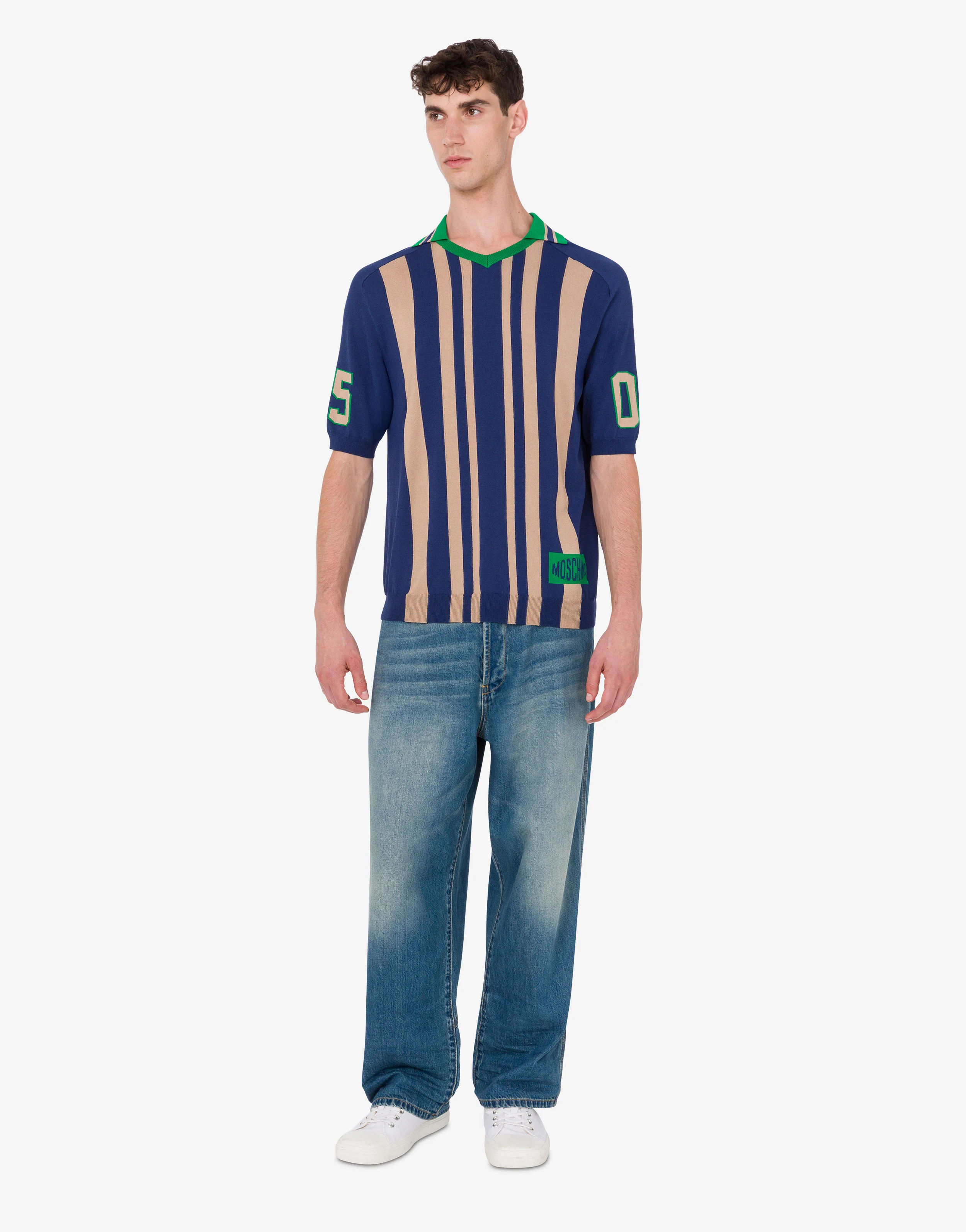 Maglia stretch intarsiata