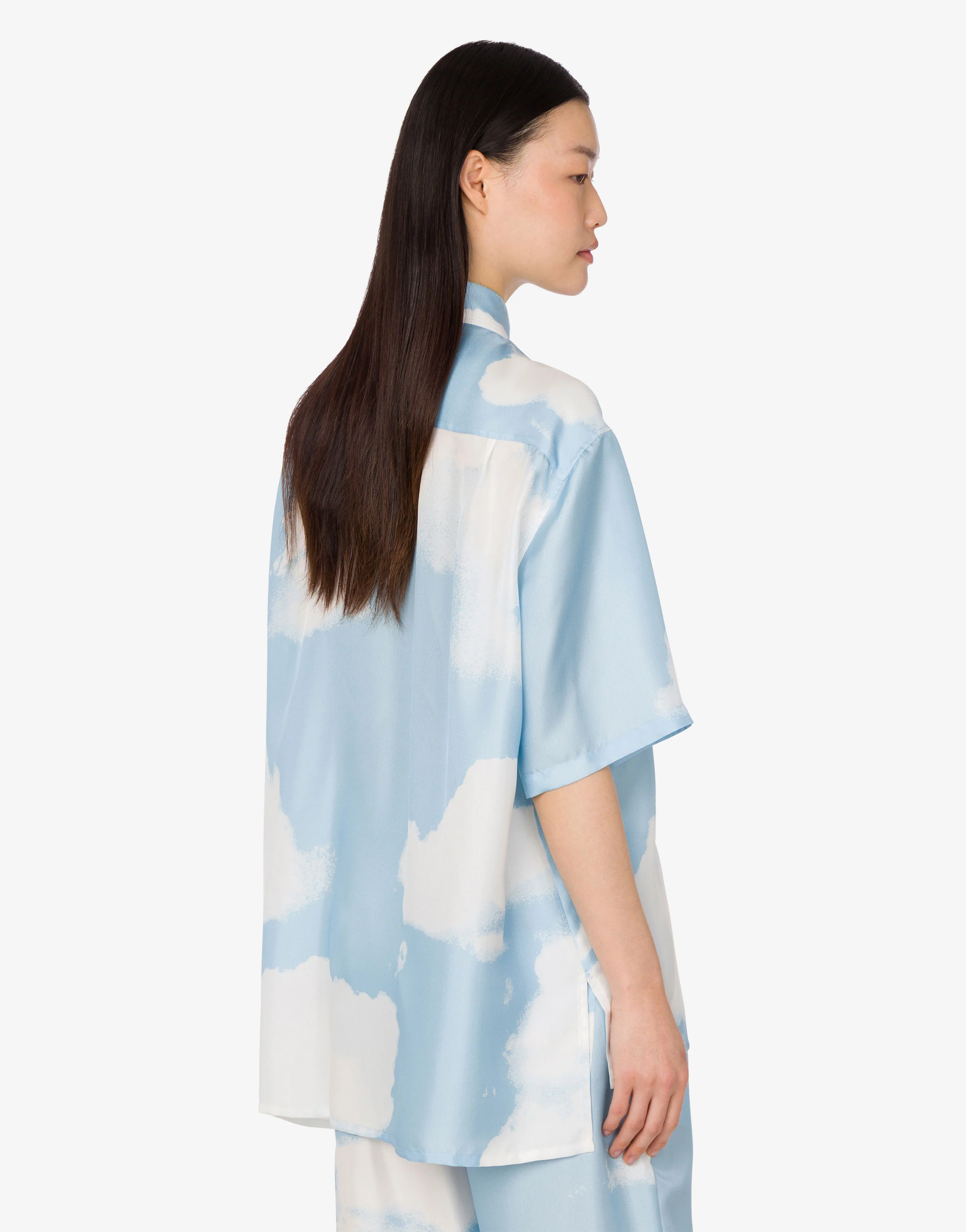 Camicia in twill di seta Archive Clouds