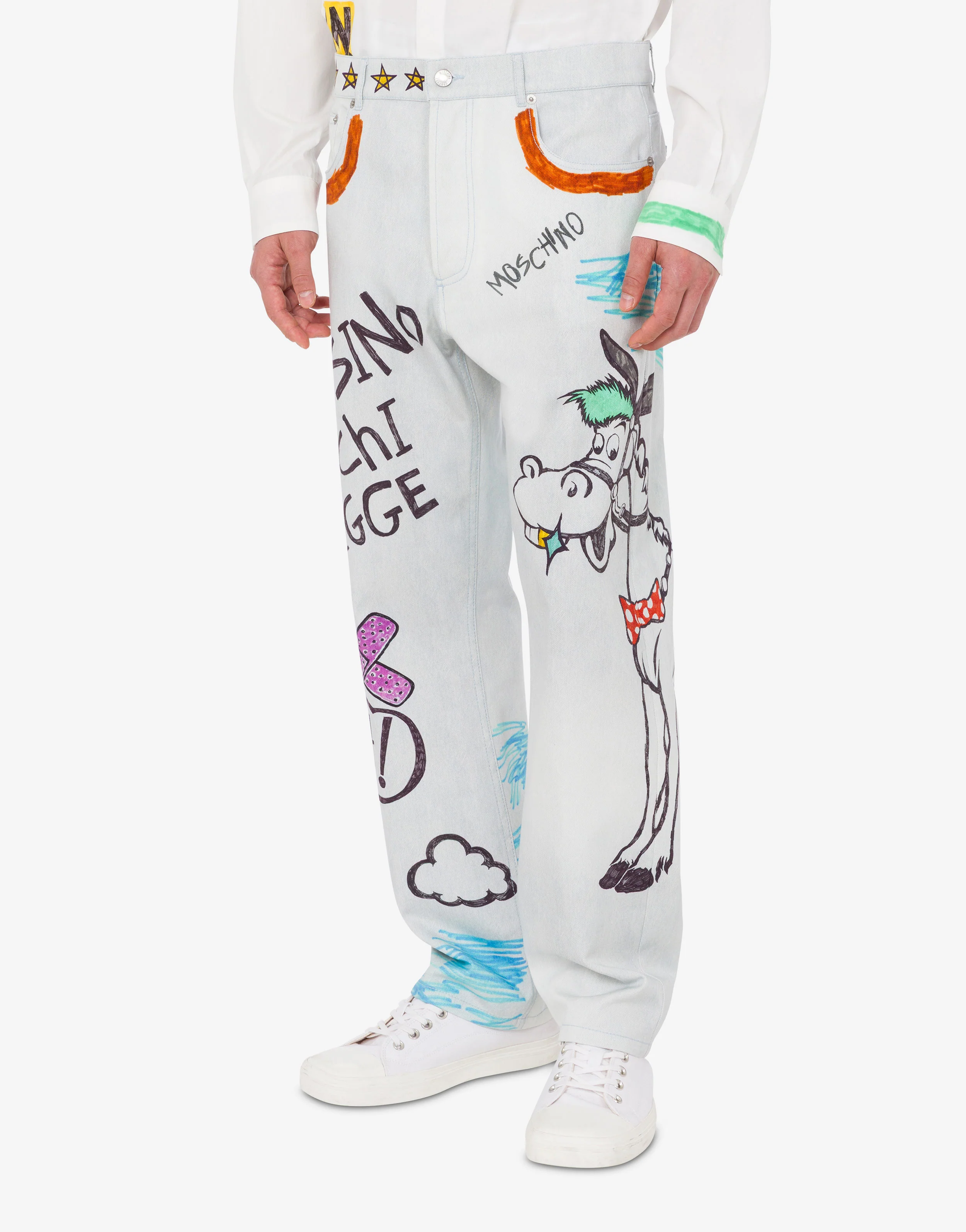 Pantalone in bull di cotone stampato