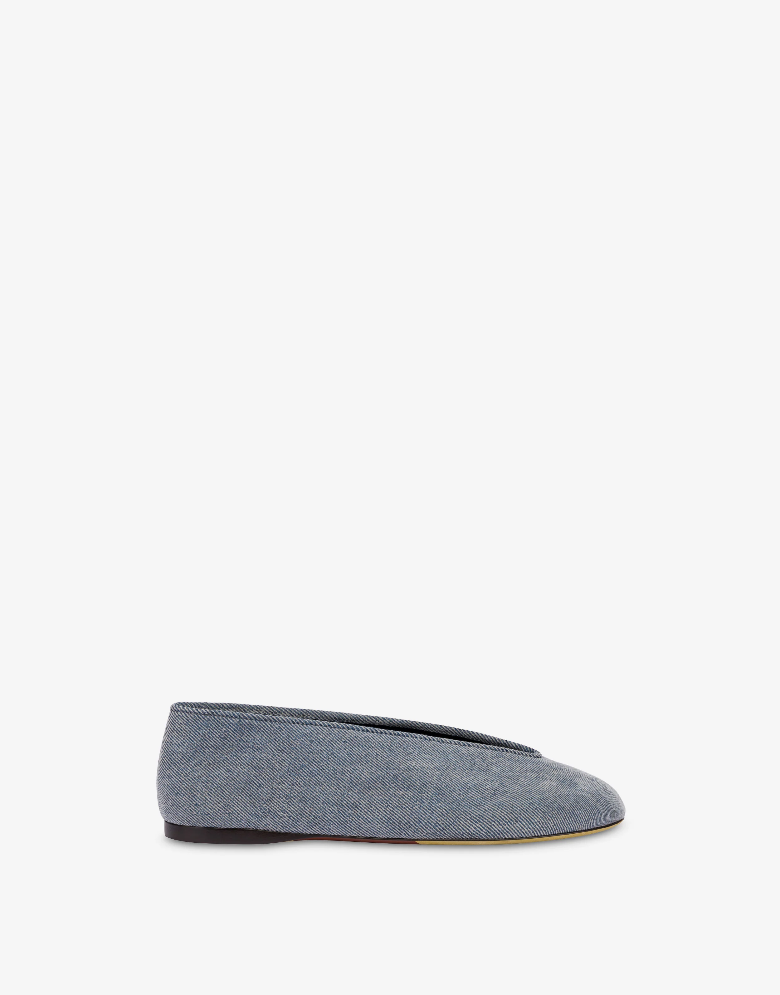 Ballerine in denim floccato
