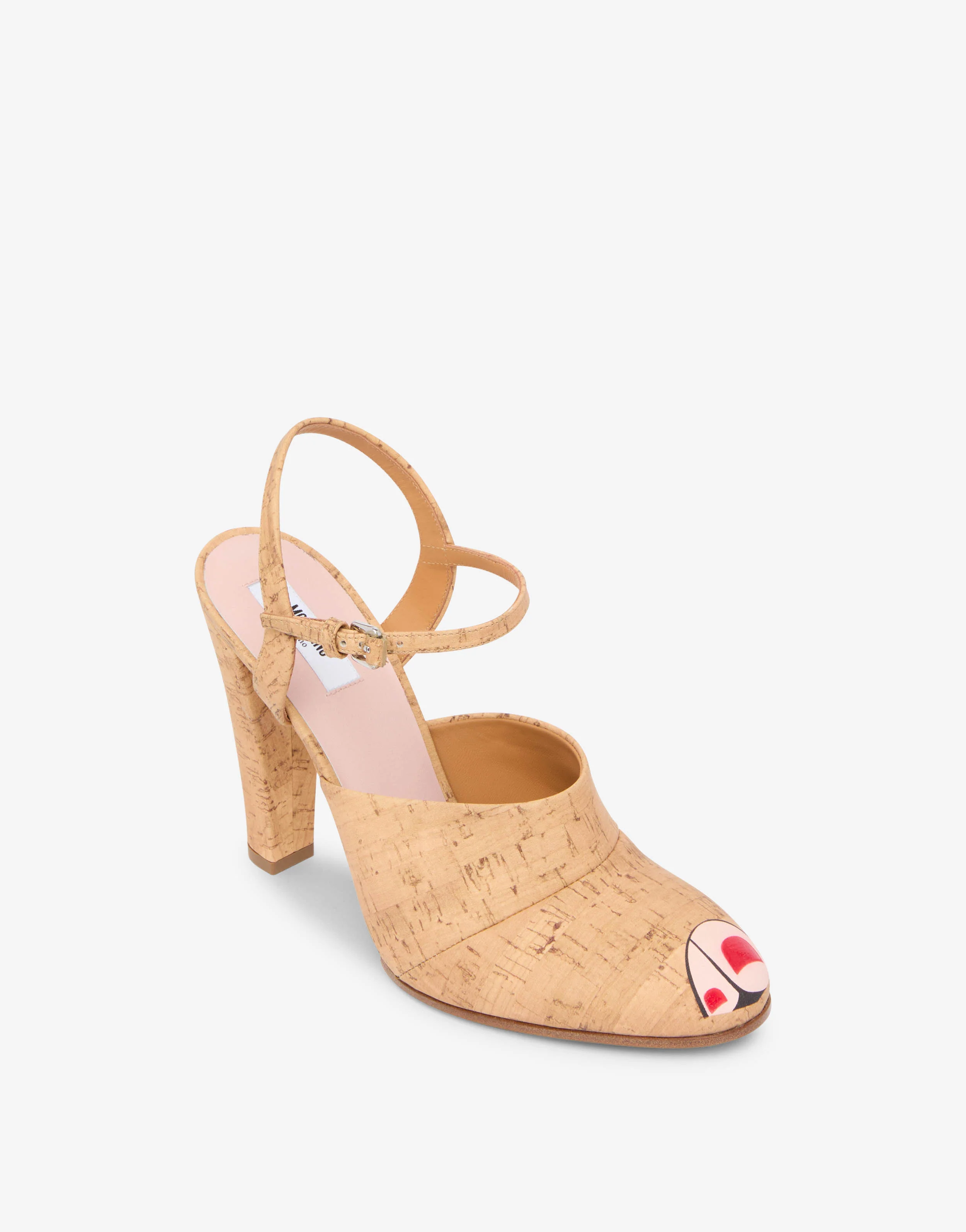 Pump slingback in vitello stampato