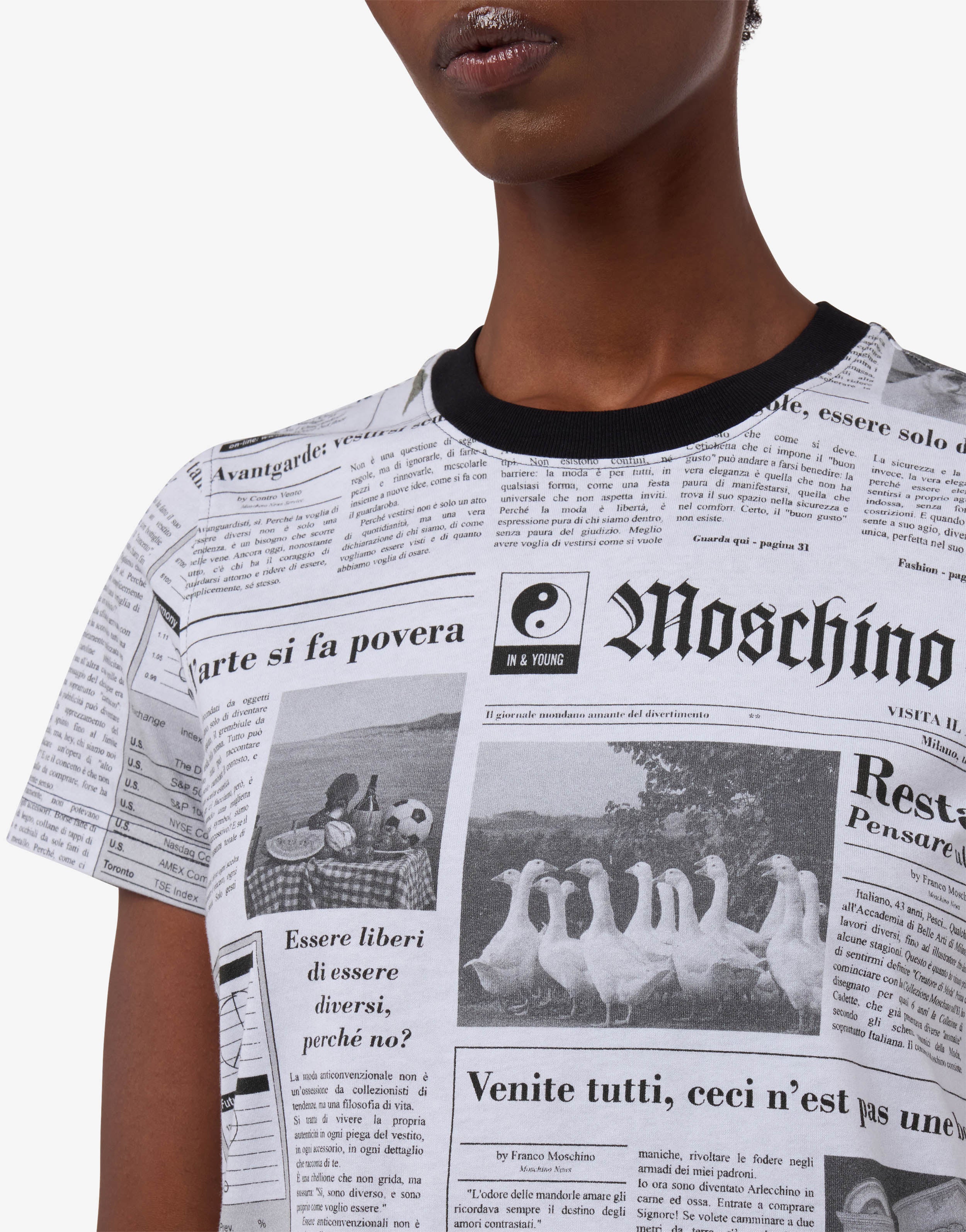 T-shirt in jersey di cotone organico stampata