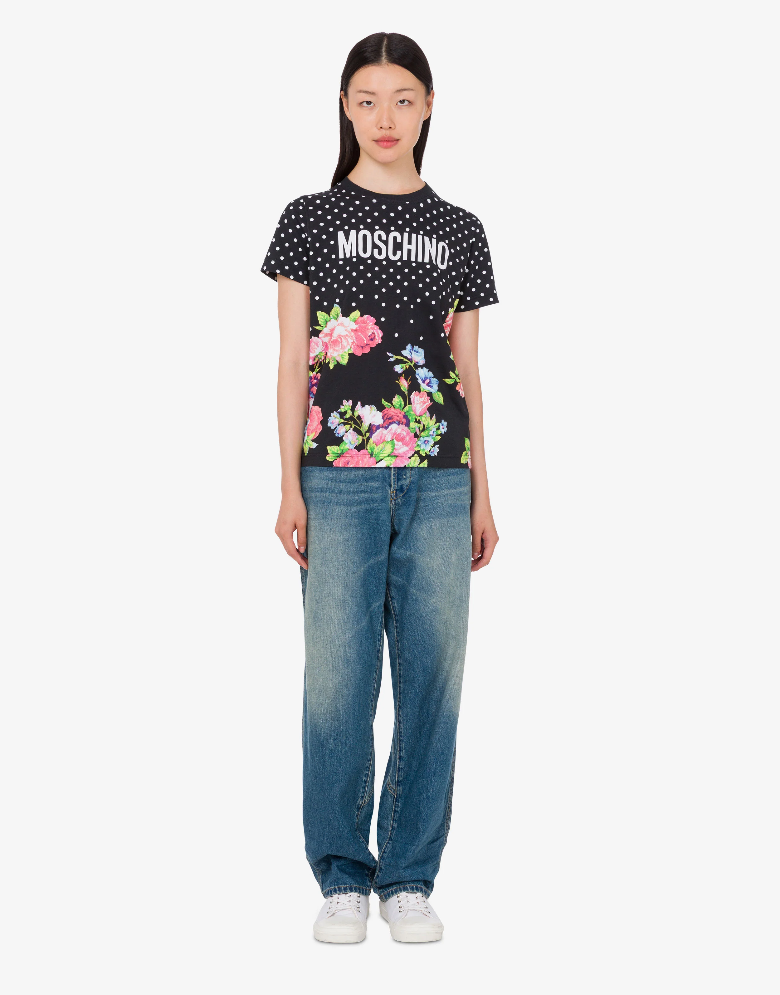 T-shirt in jersey di cotone organico stampata