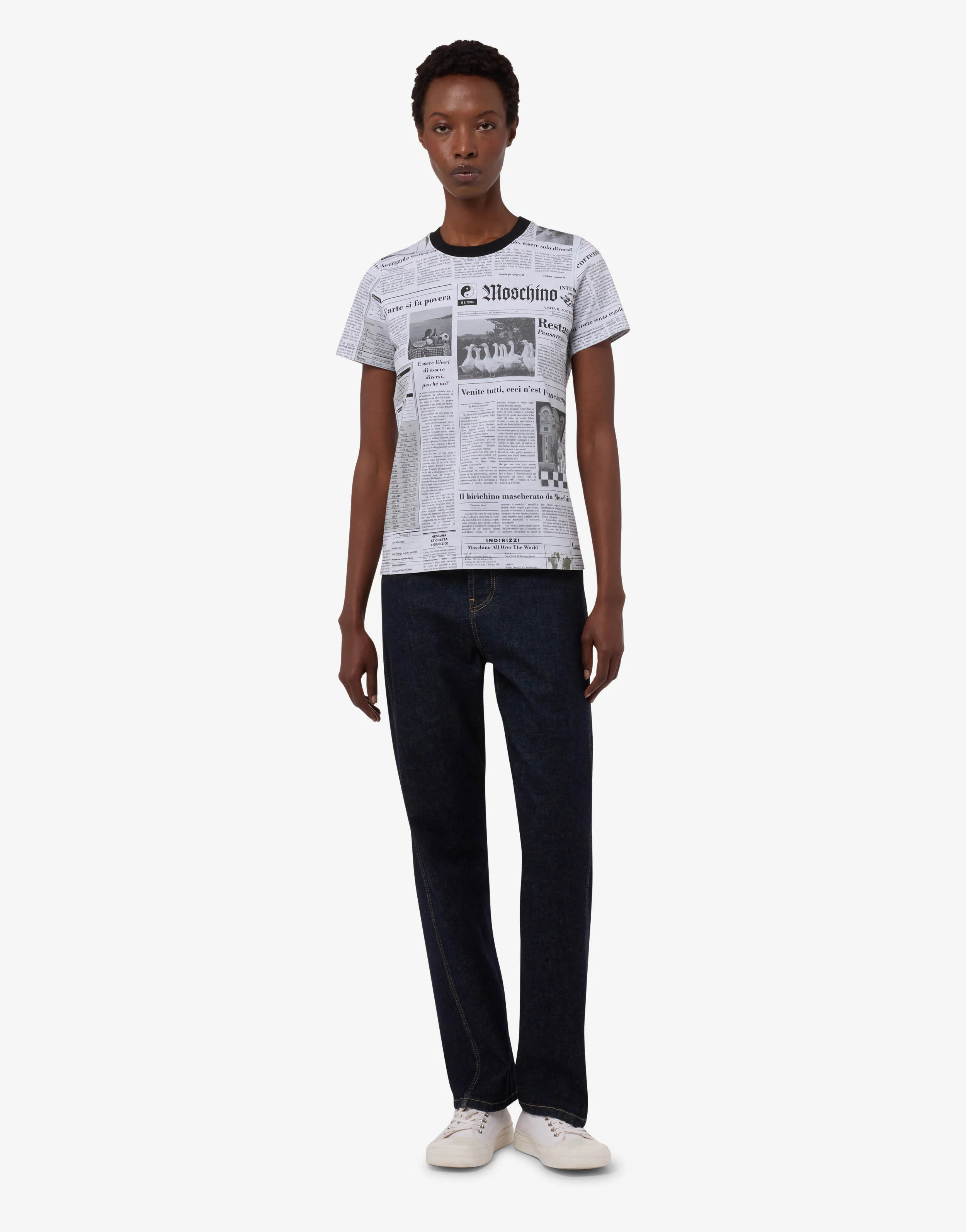 T-shirt in jersey di cotone organico stampata