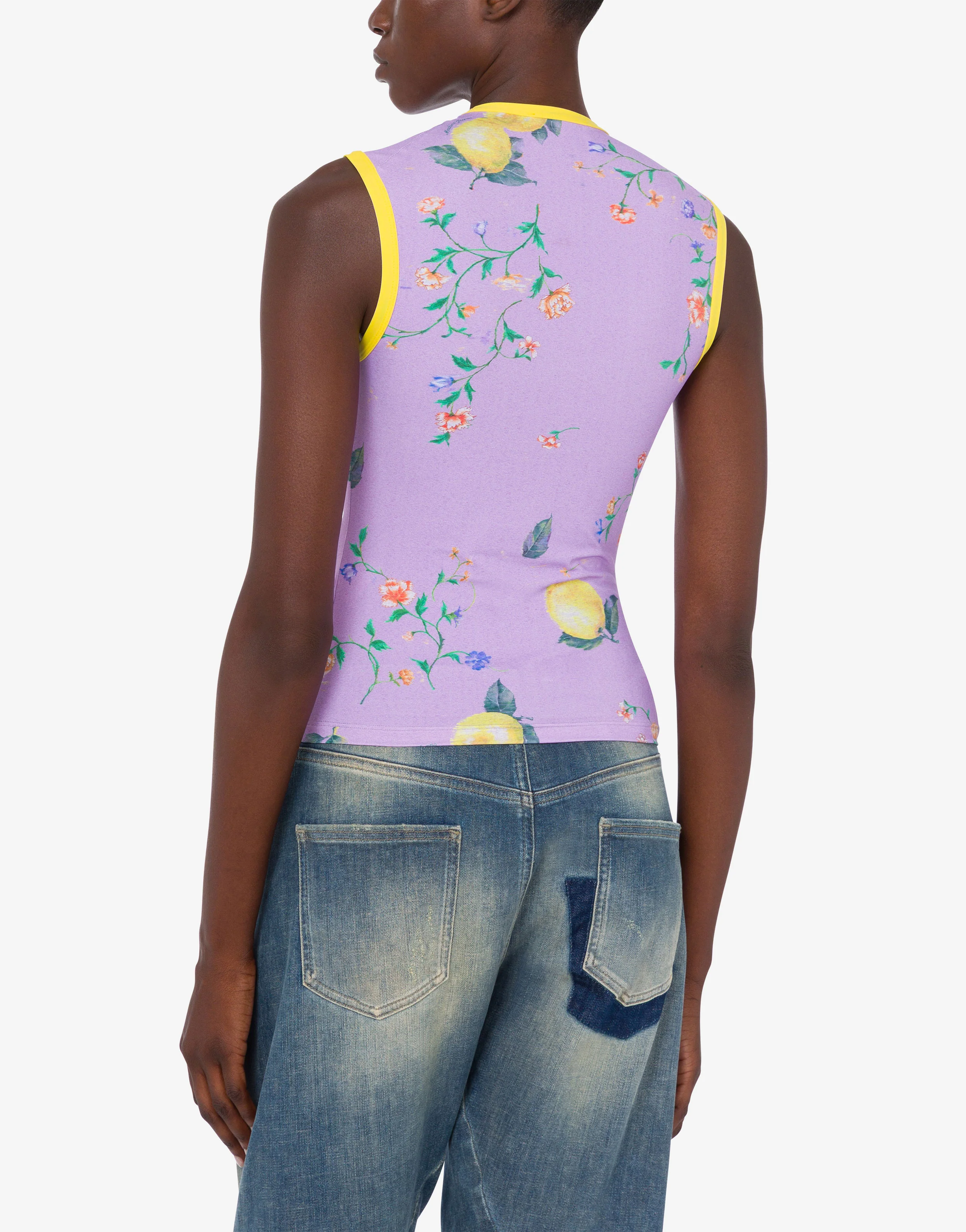 Top in jersey tecnico stampato