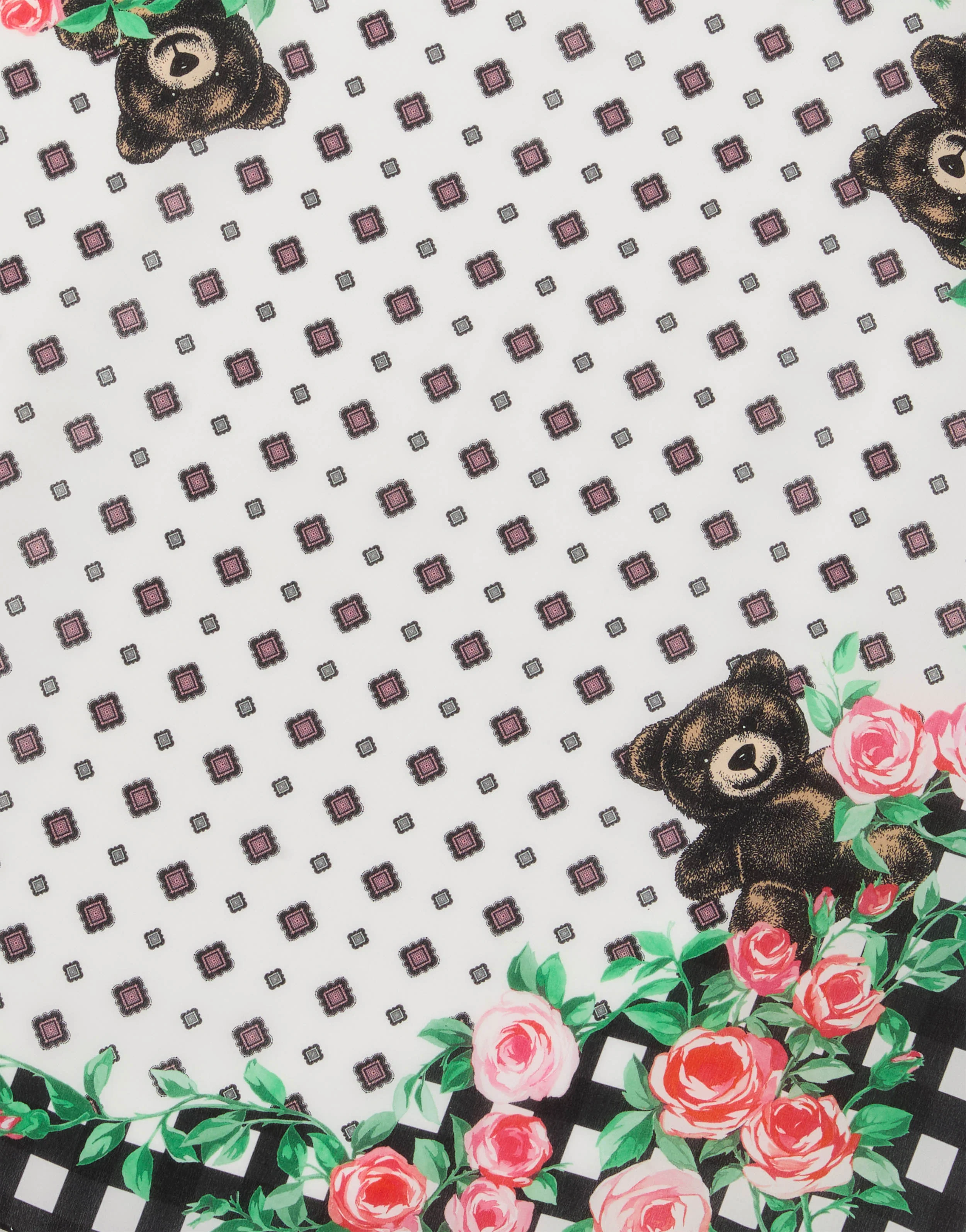 Foulard in seta stampato Moschino Teddy Bear