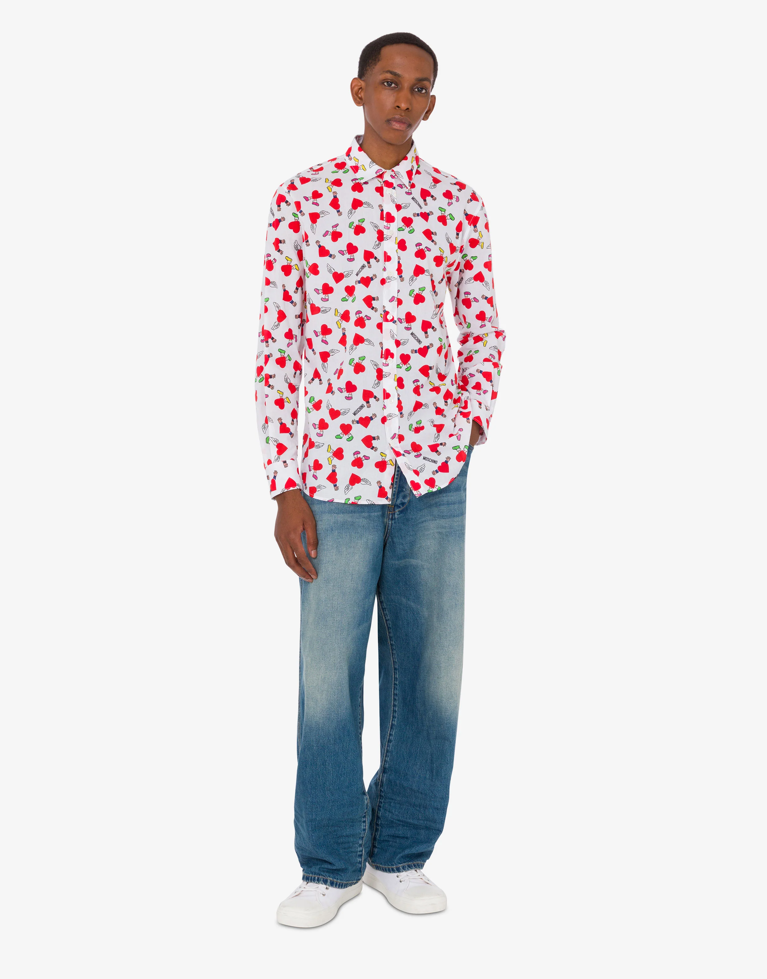 Camicia in popeline di cotone leggero stampata