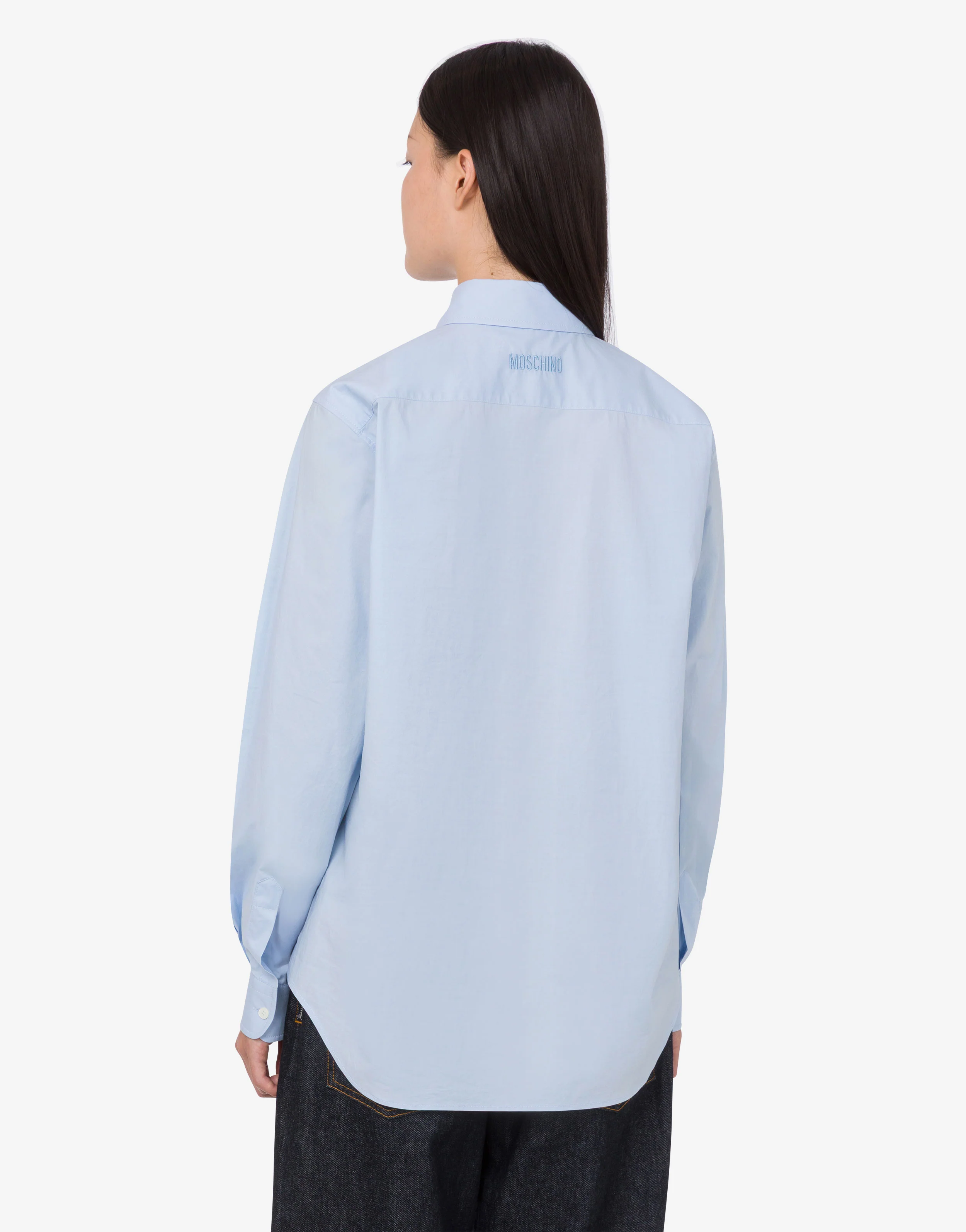 Camicia in popeline di cotone stretch stampata