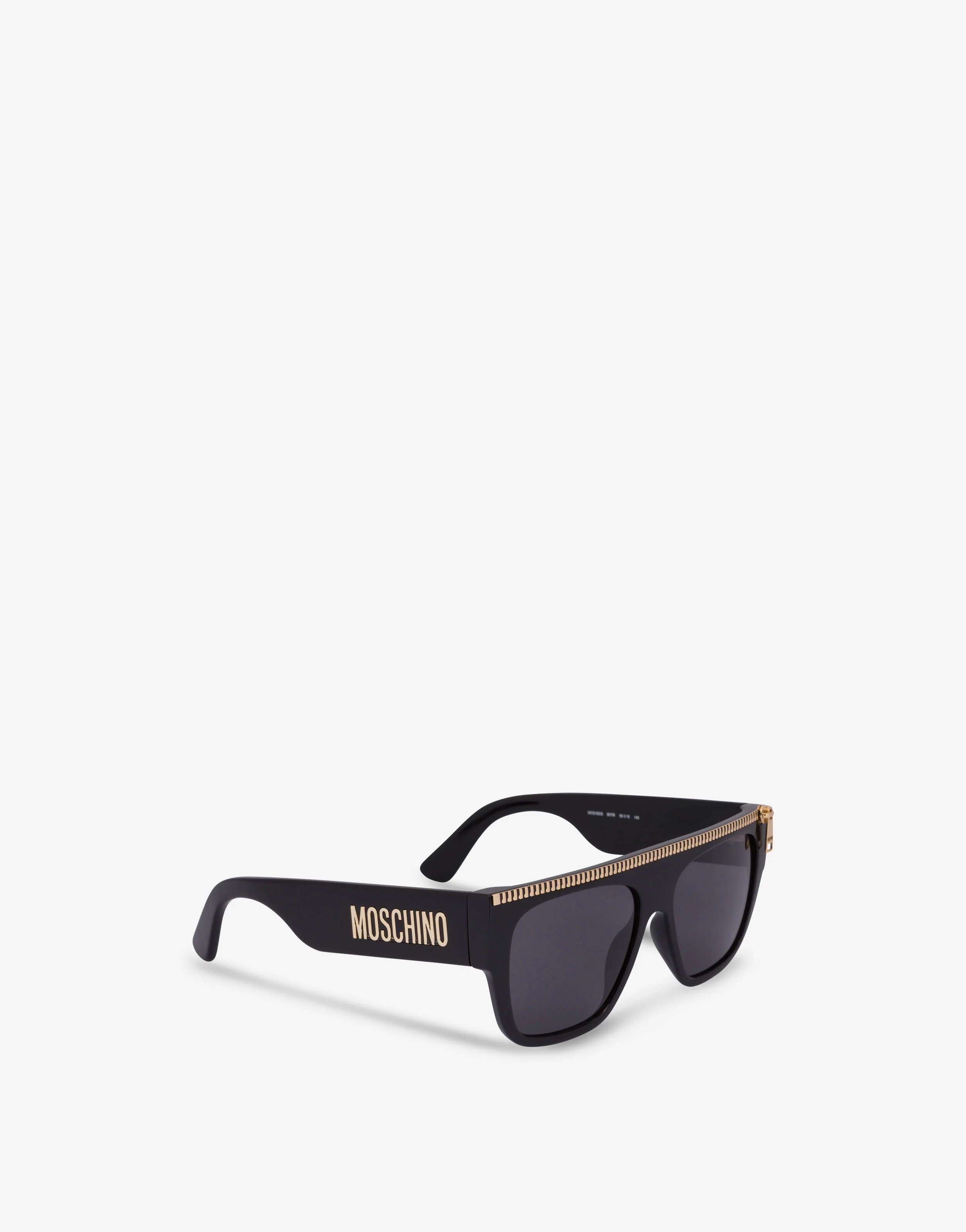 Occhiali da sole neri Zip Detail