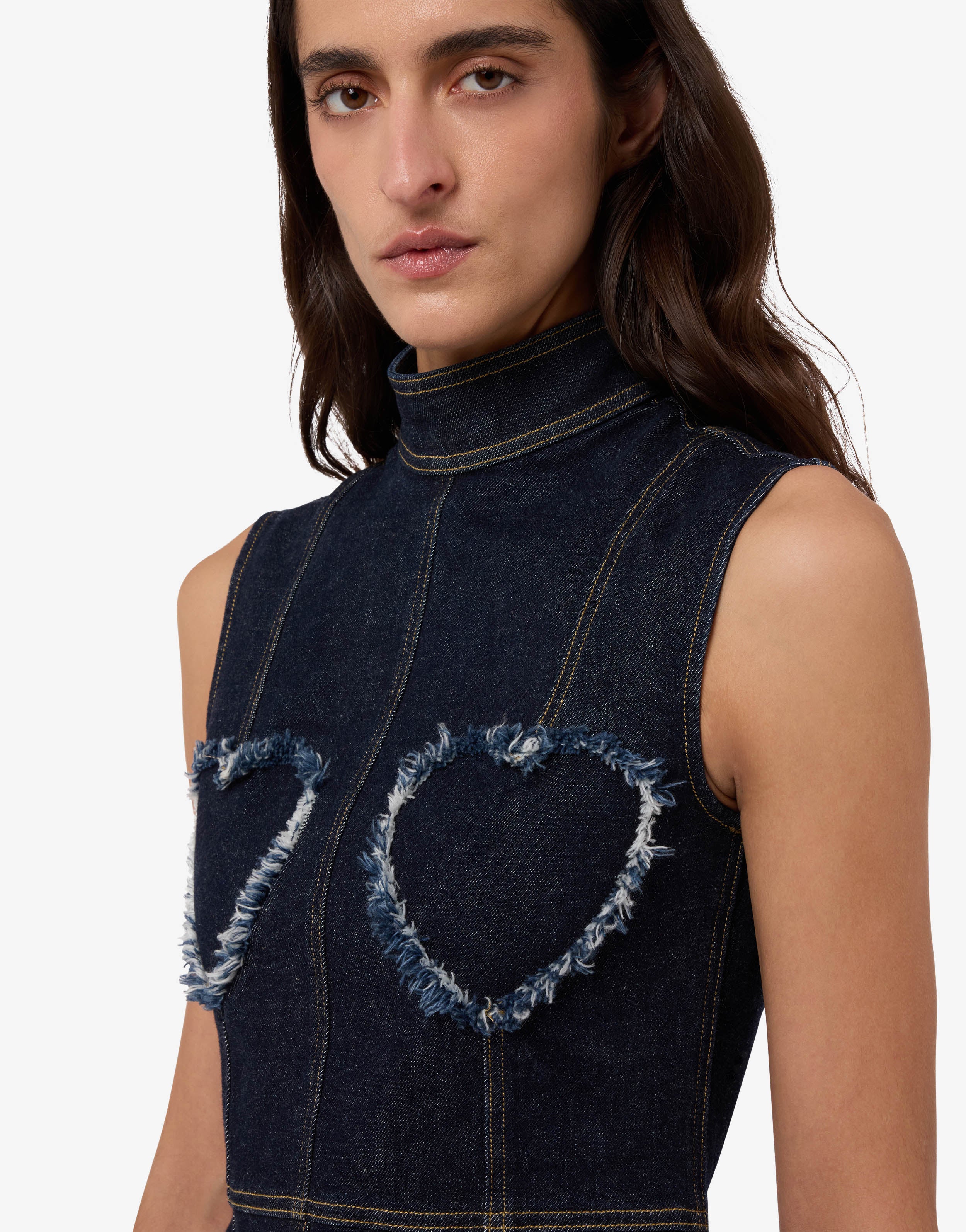 Top in denim stretch