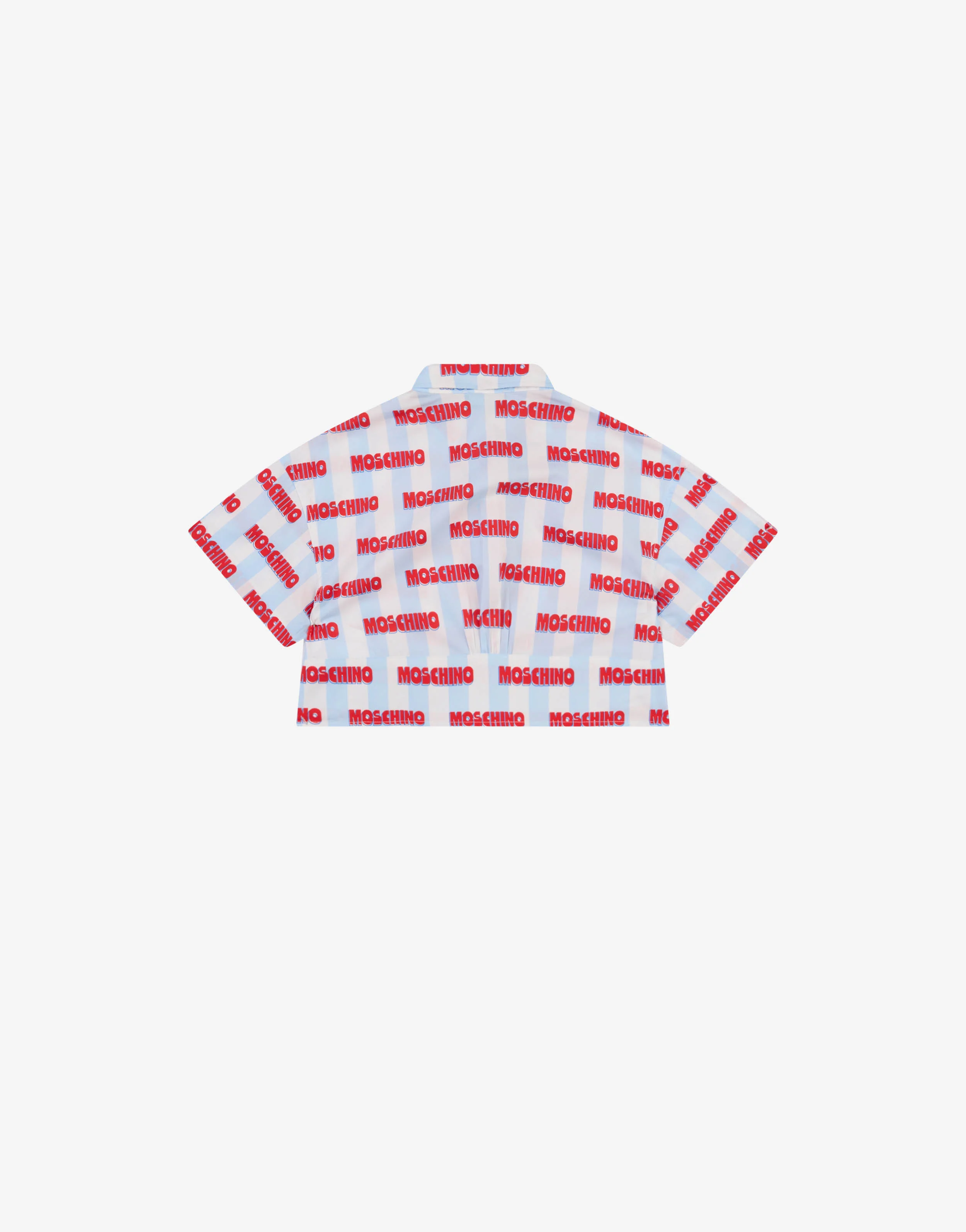 Camicia crop in popeline di cotone rigato