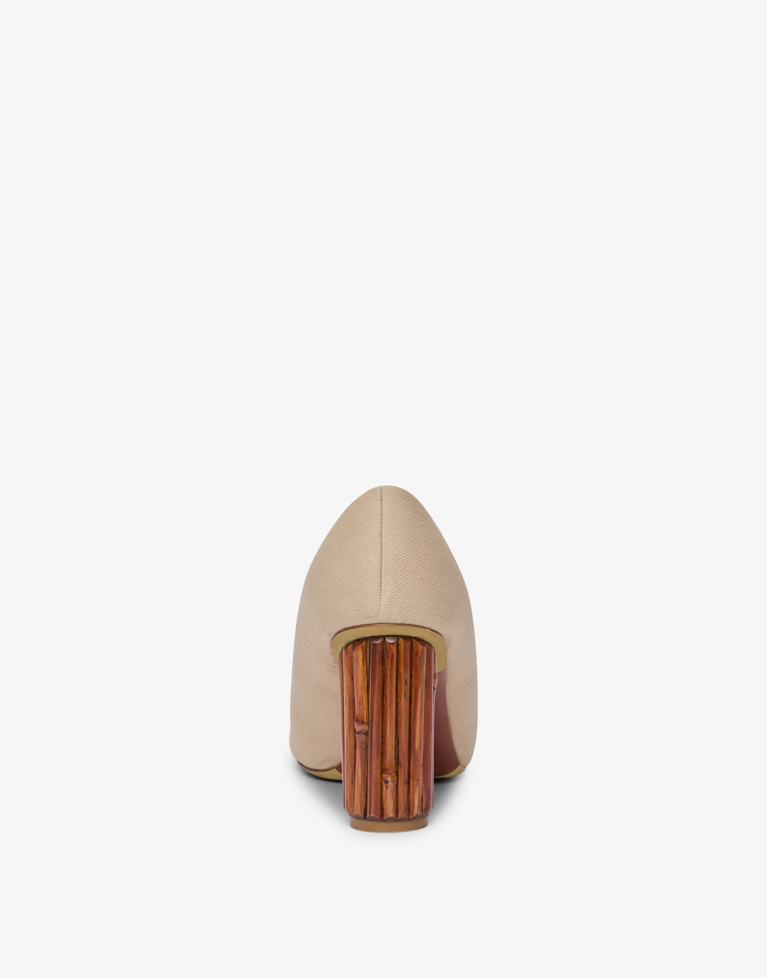 Pump in canvas con tacco scultura