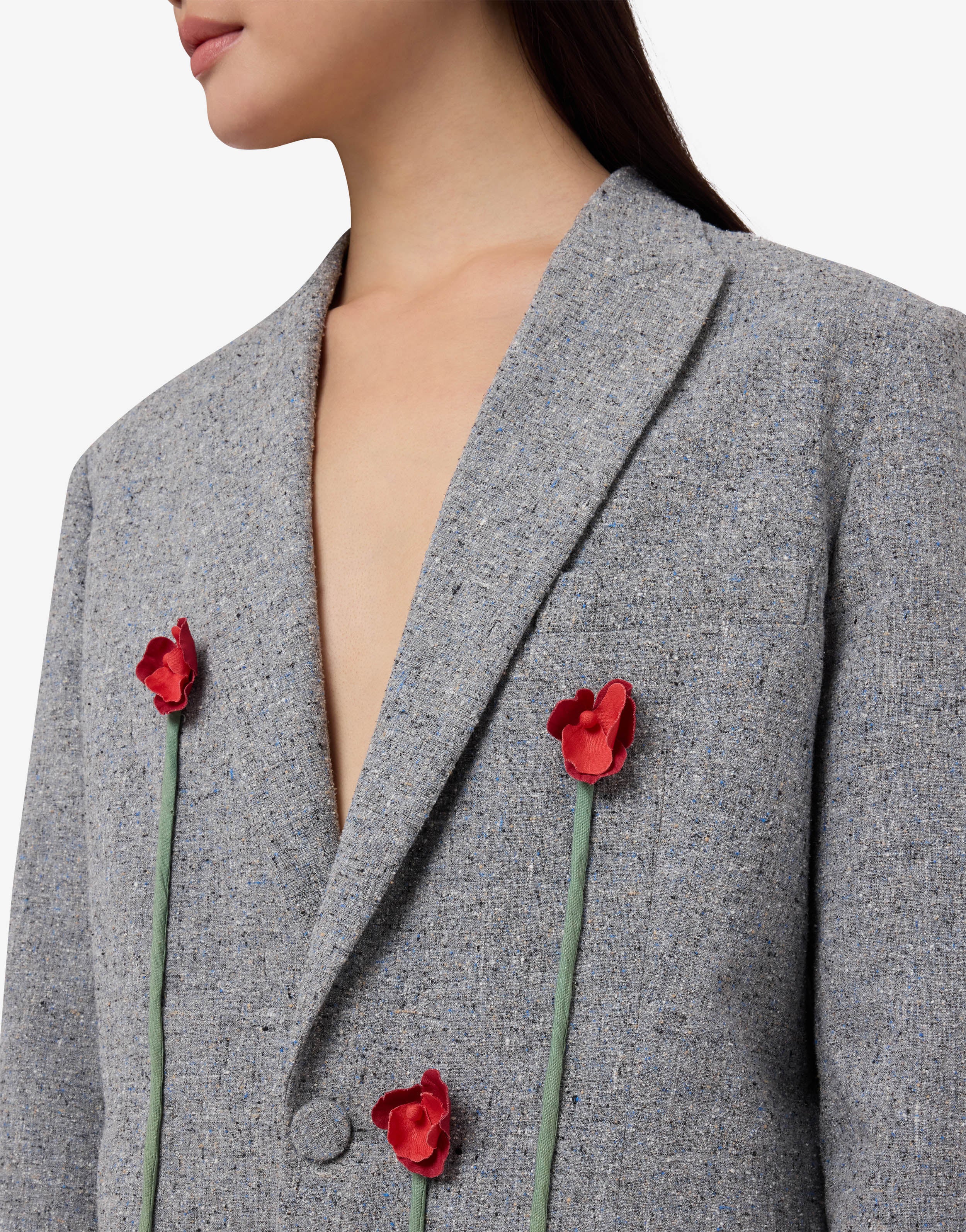 Giacca in tweed ricamata