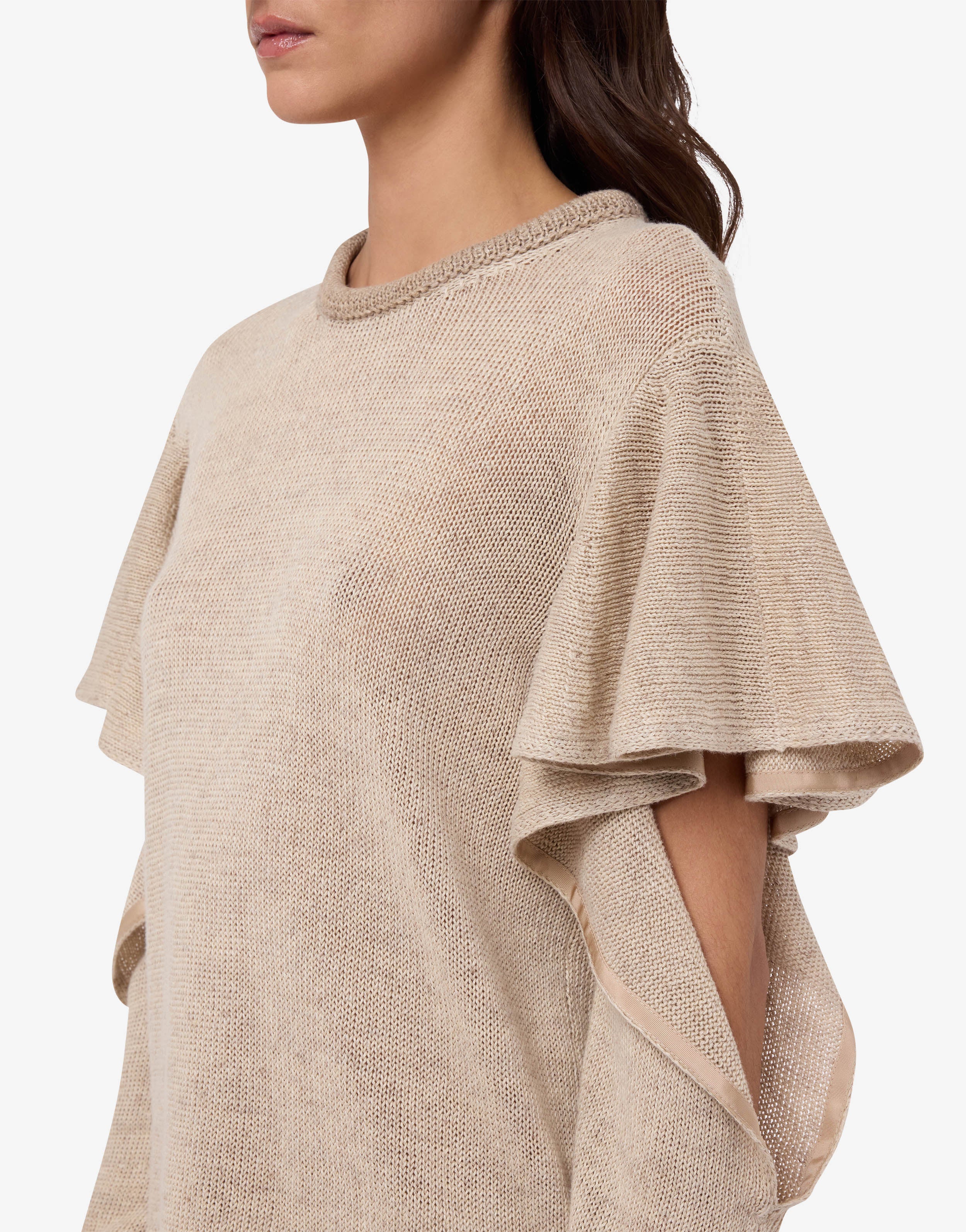 Pullover in lino e cotone