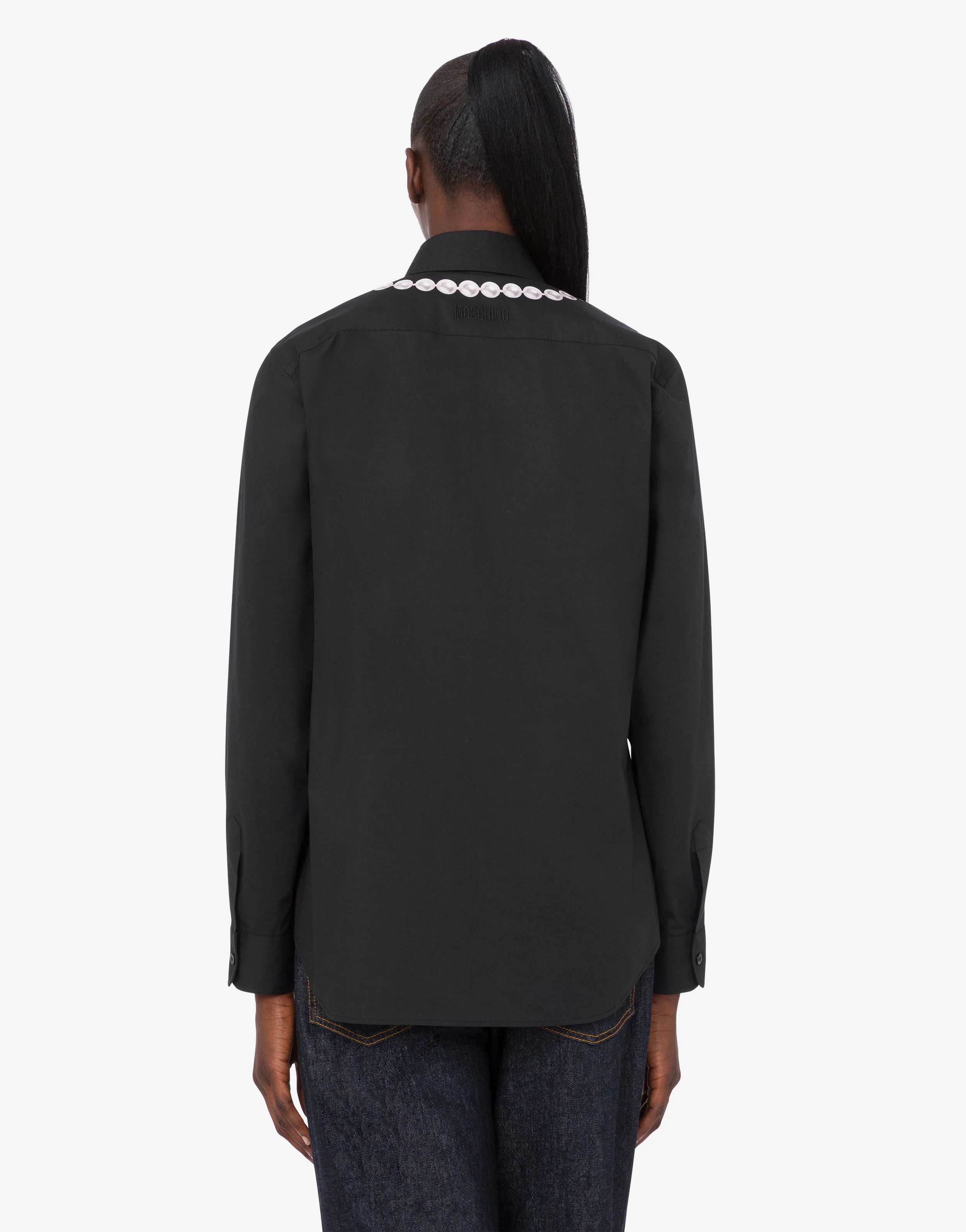 Camicia in popeline di cotone stretch stampata