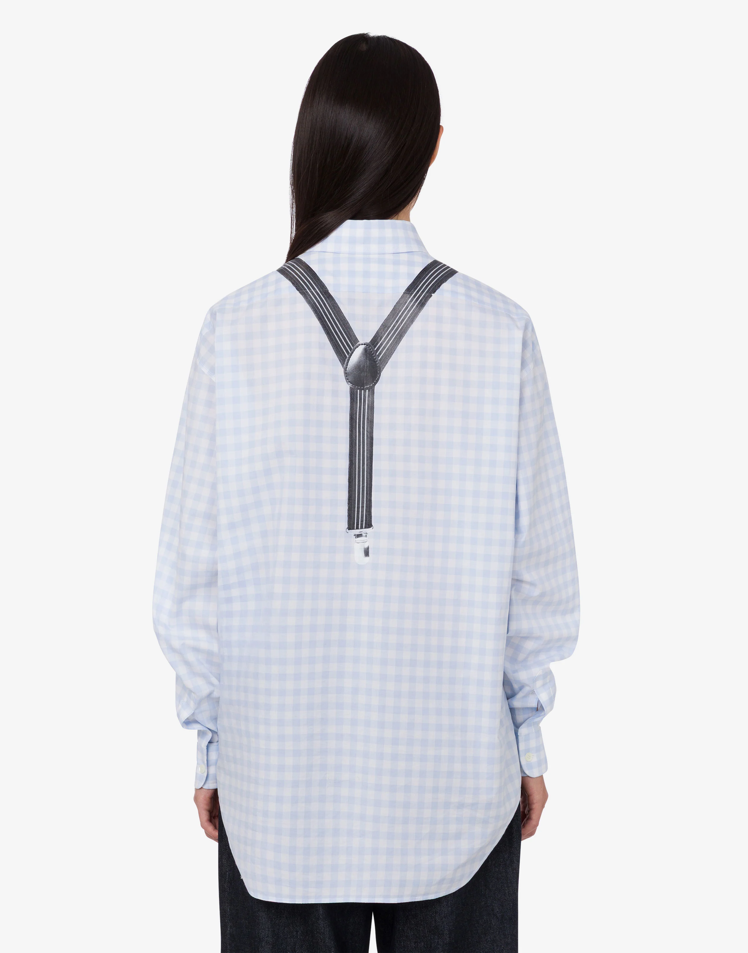 Camicia in vichy di cotone stampata