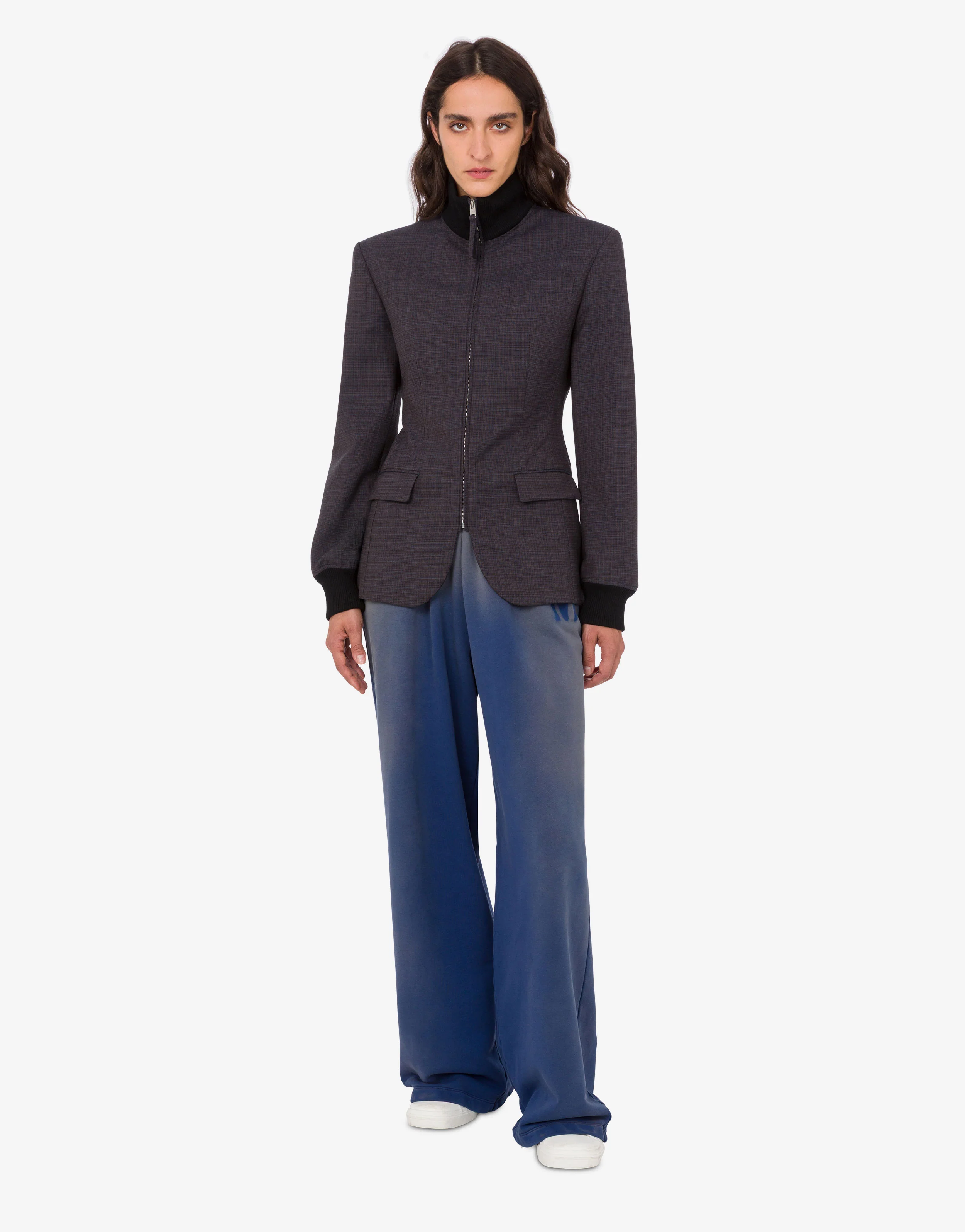 Giacca in panno di misto lana stretch