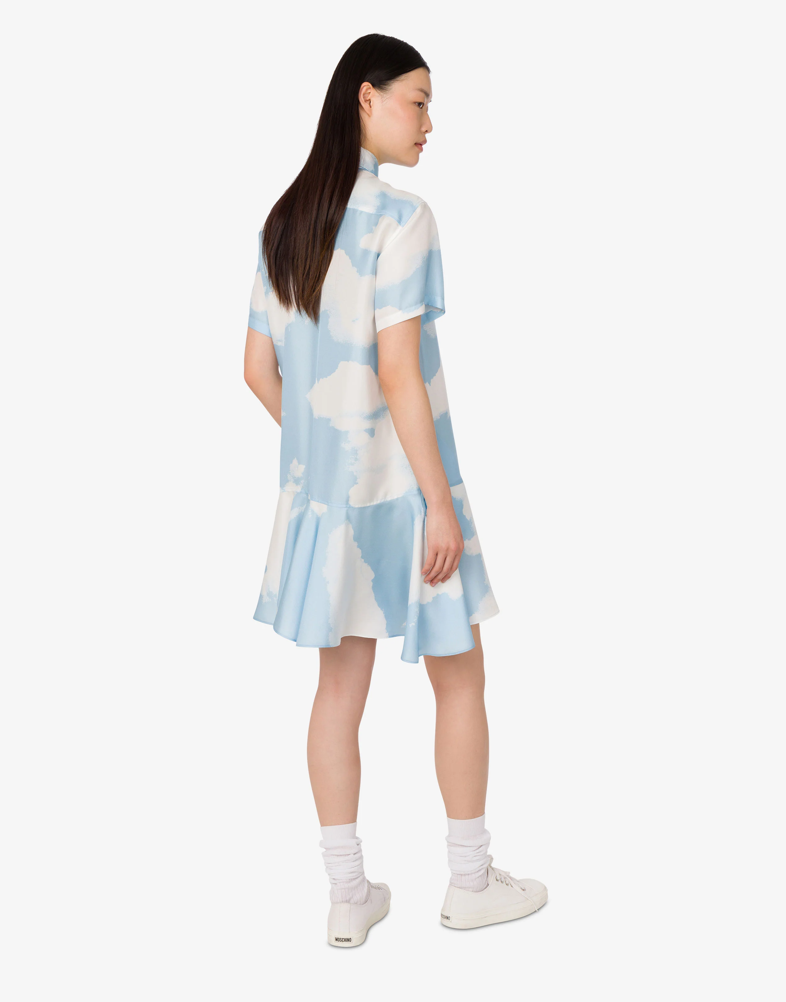 Abito in twill di seta Archive Clouds