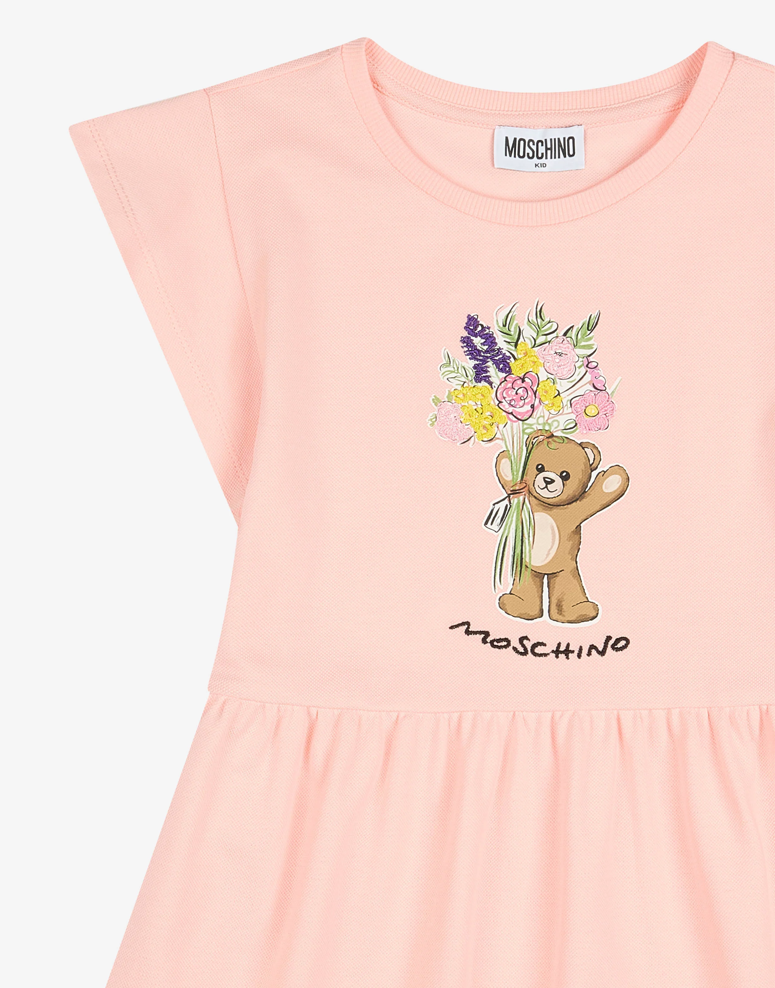 Abito in piquet di cotone Moschino Teddy Bear