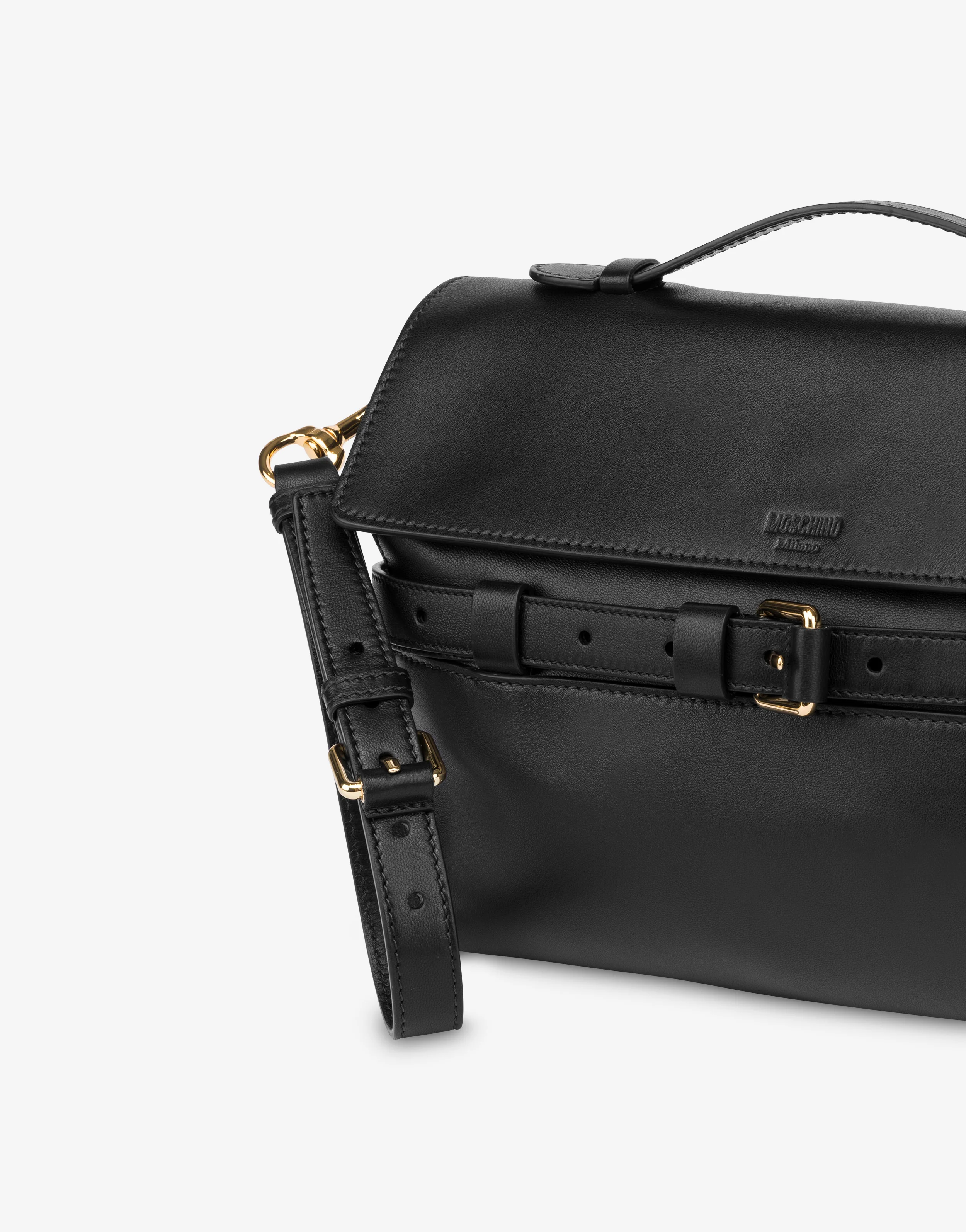 Moschino Tie Me clutch in nappa