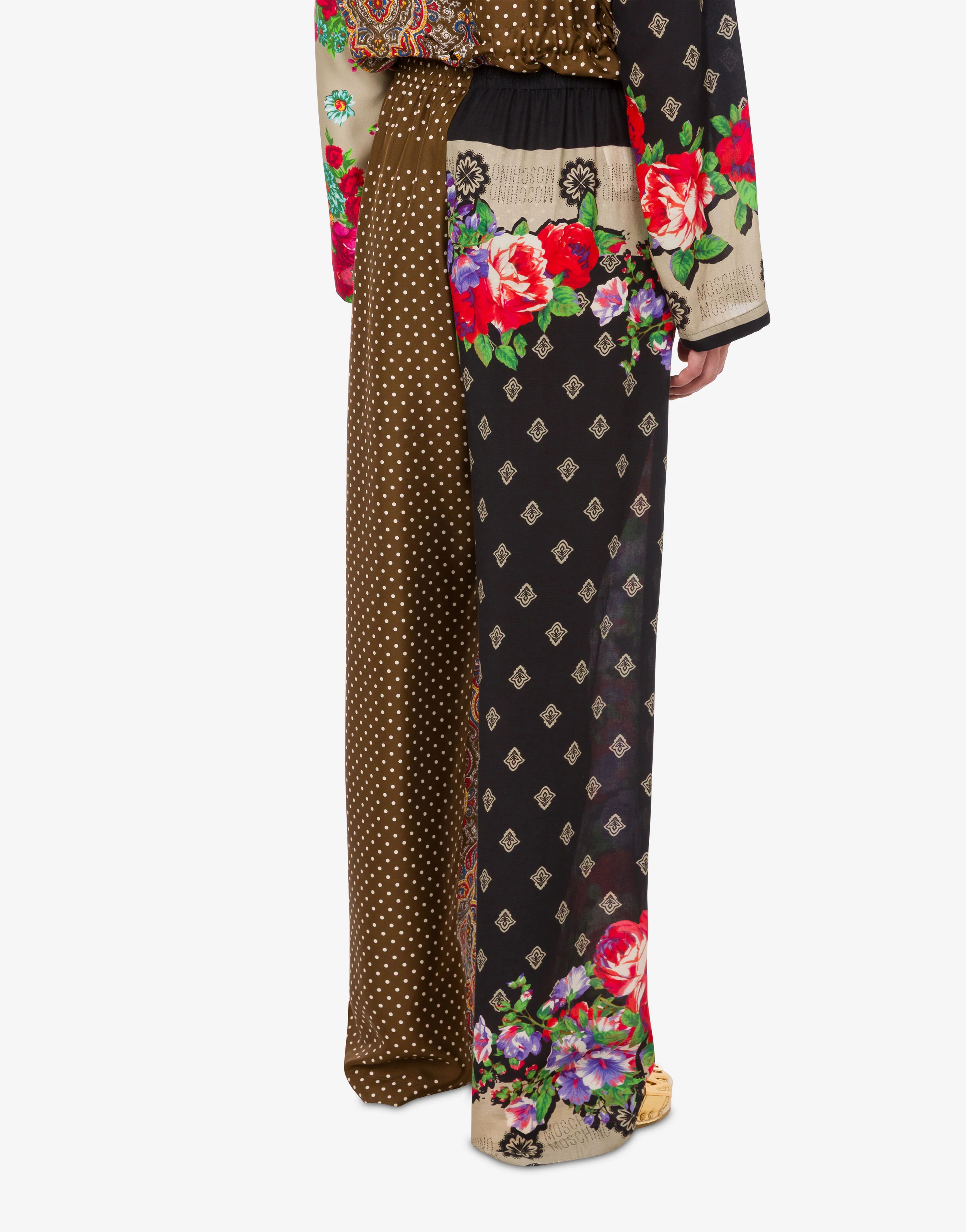 Pantalone in seta stampato