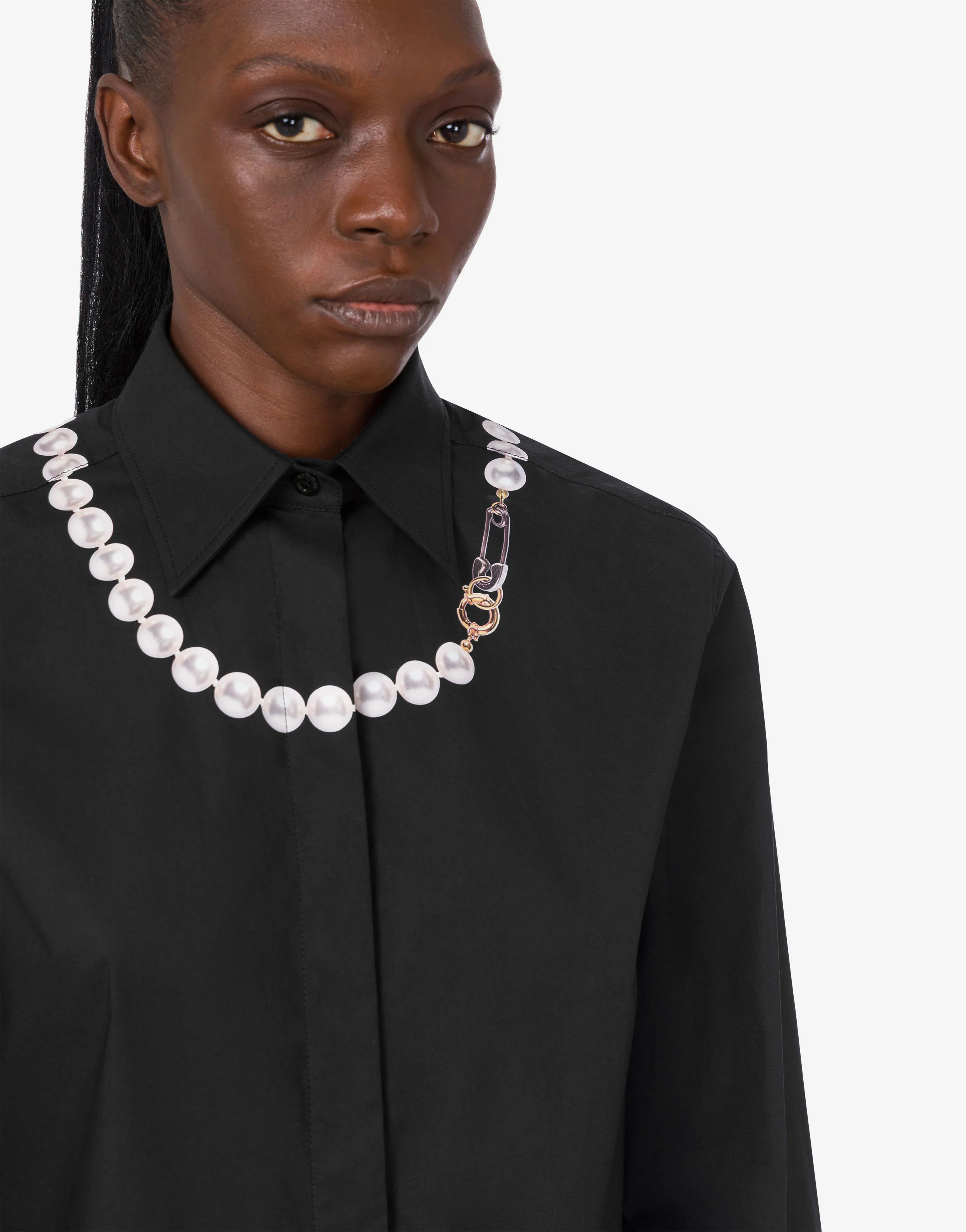 Camicia in popeline di cotone stretch stampata