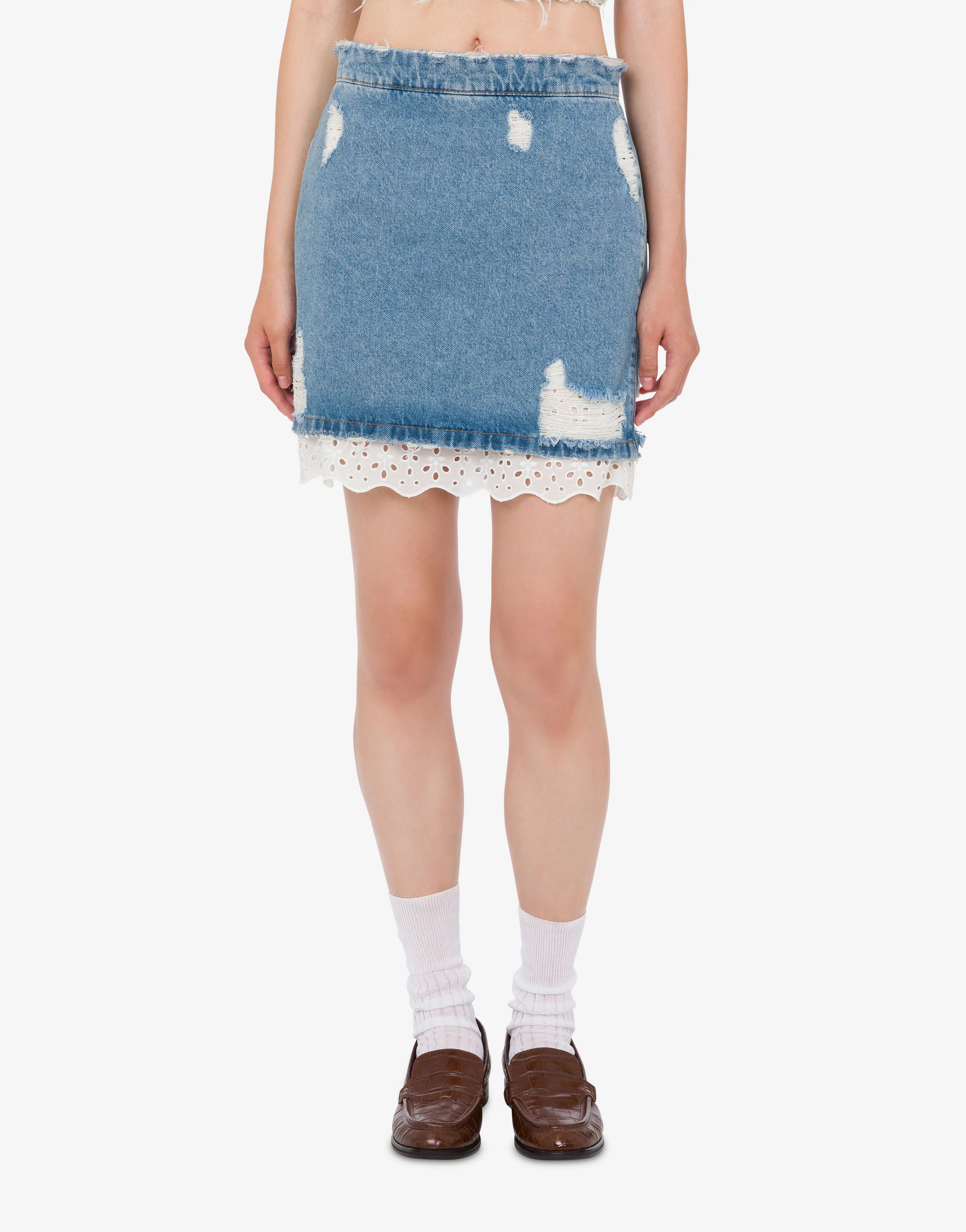 Minigonna in denim di cotone