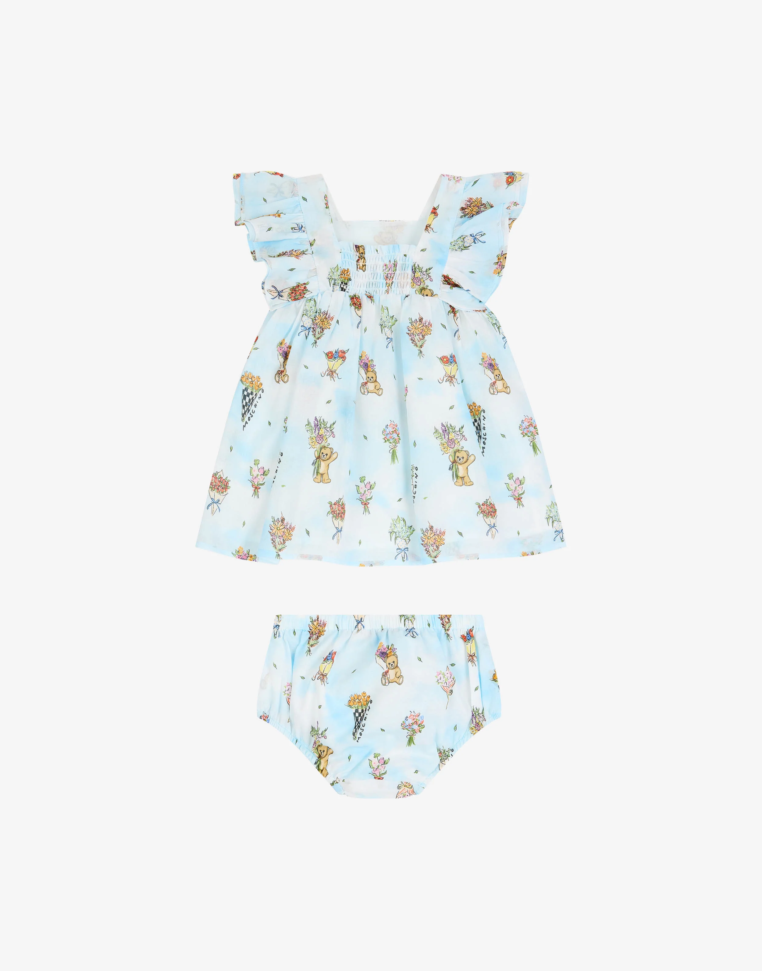 Set abito e slip in voile di cotone stampato