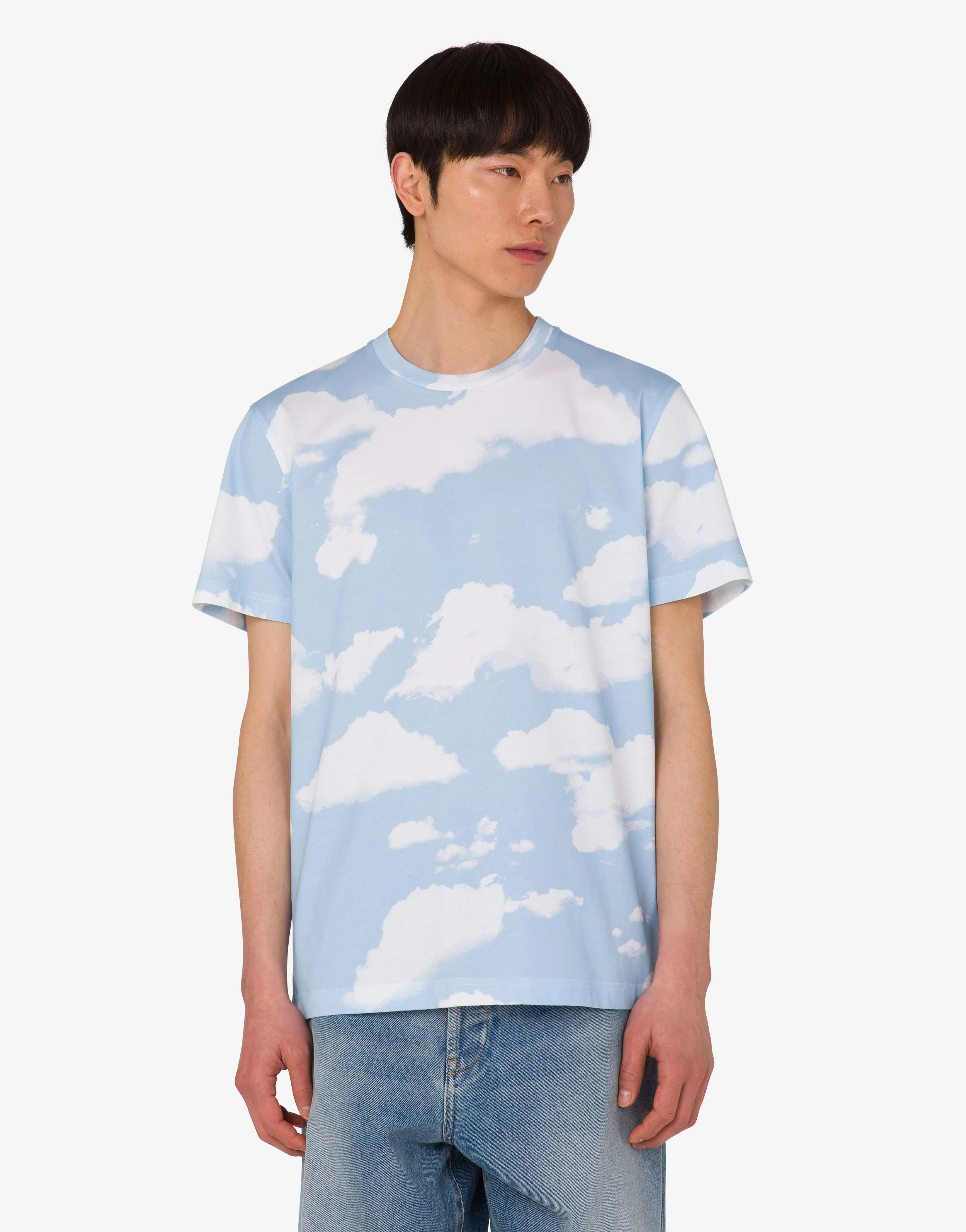 T-shirt in jersey di cotone organico Archive Clouds