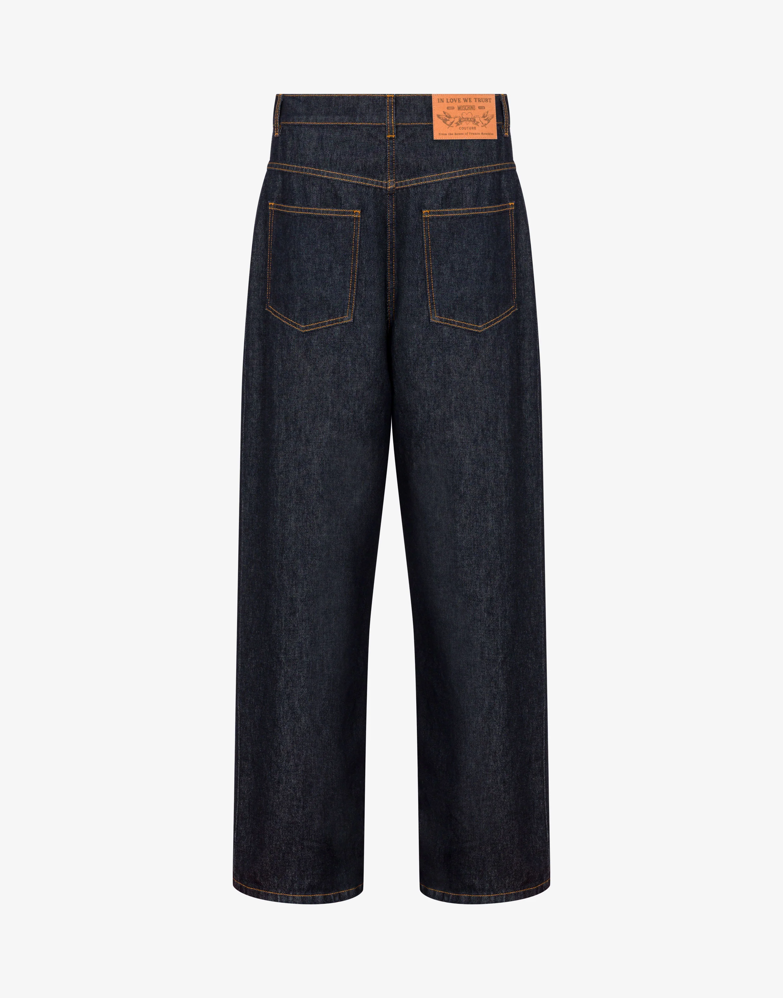 Pantalone in denim blu di cotone