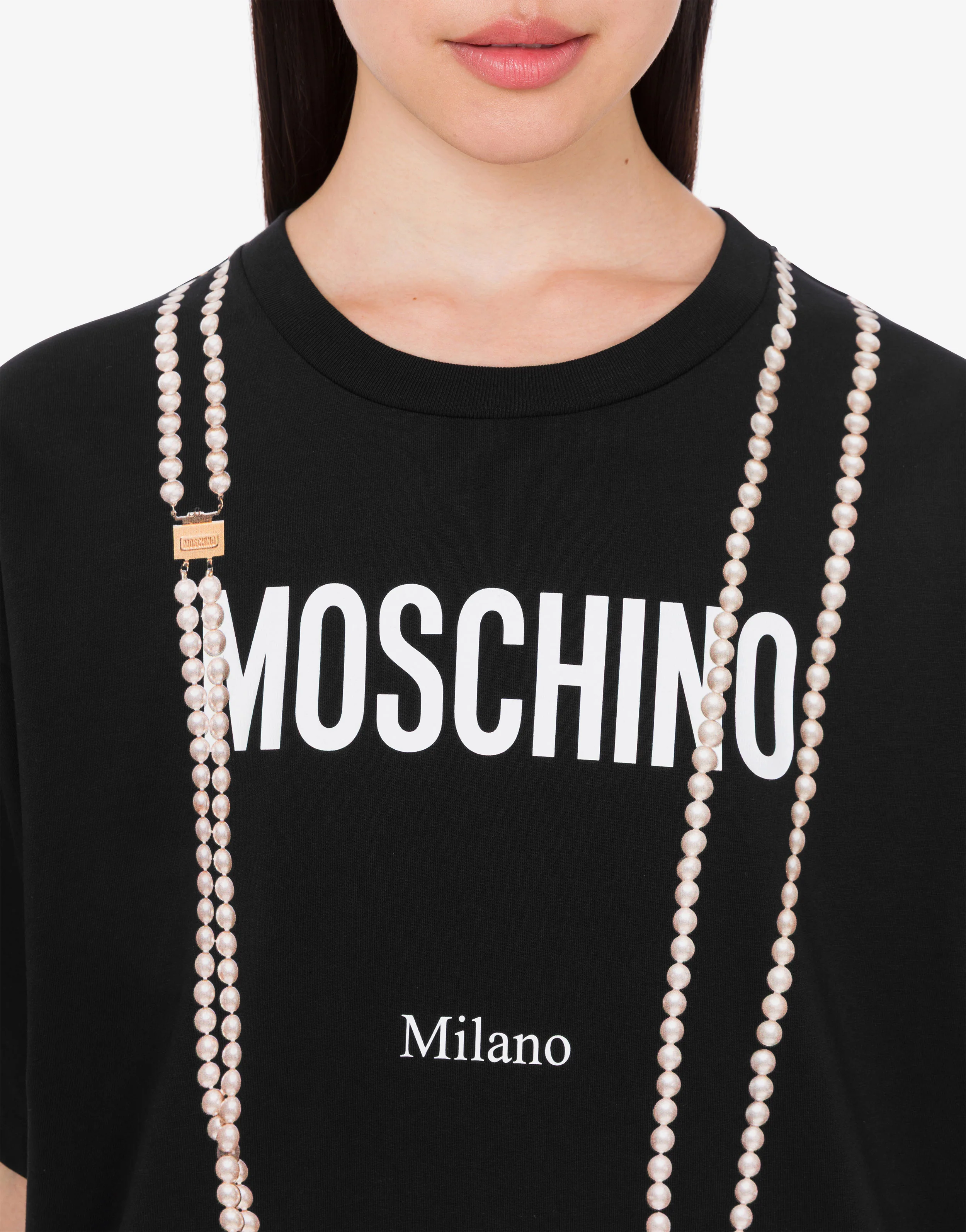 T-shirt in jersey di cotone organico stampata