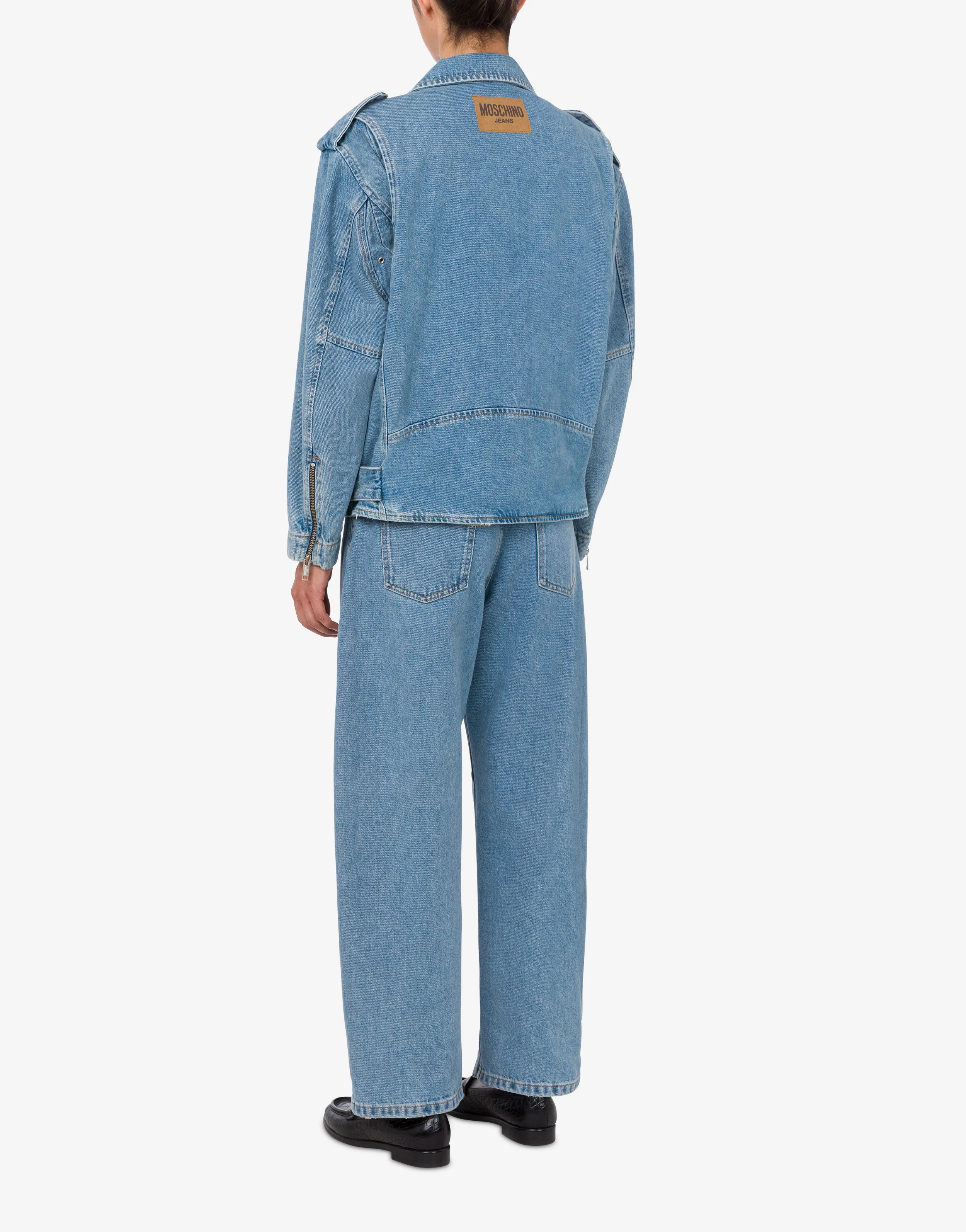 Giacca Biker in denim di cotone