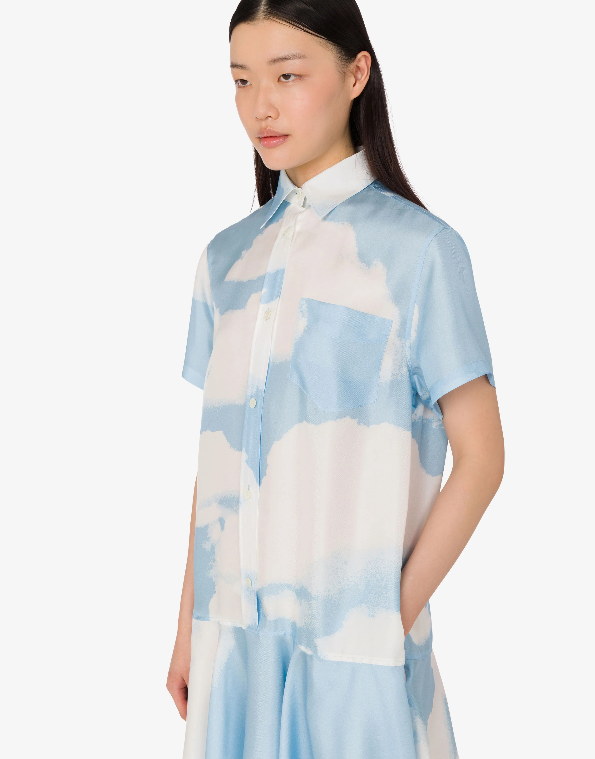 Abito in twill di seta Archive Clouds