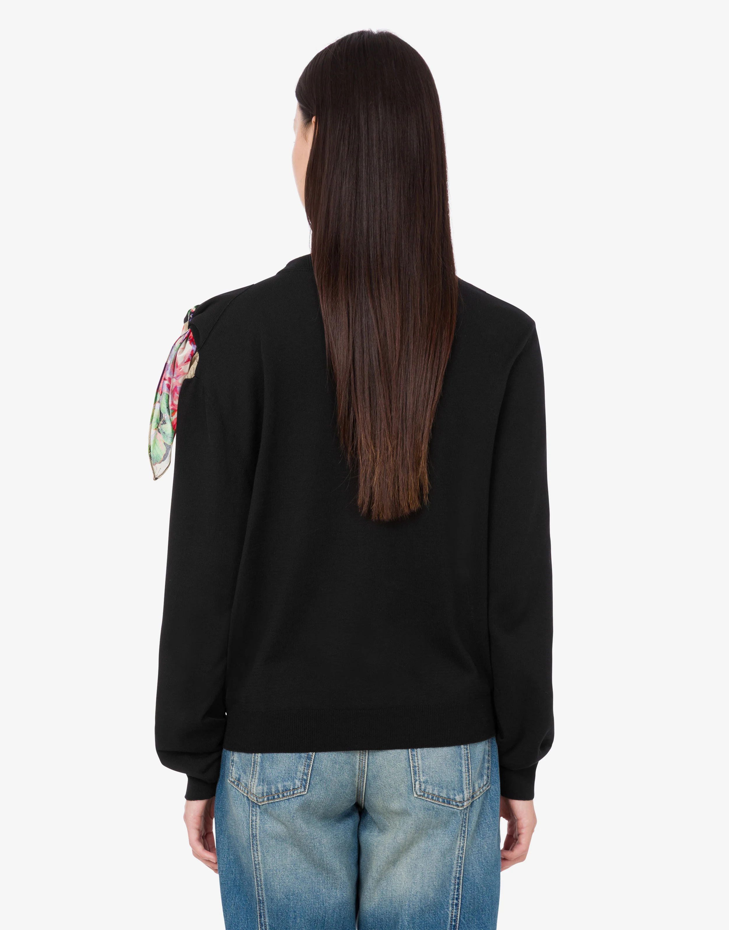 Pullover in puro cotone e misto seta stampato