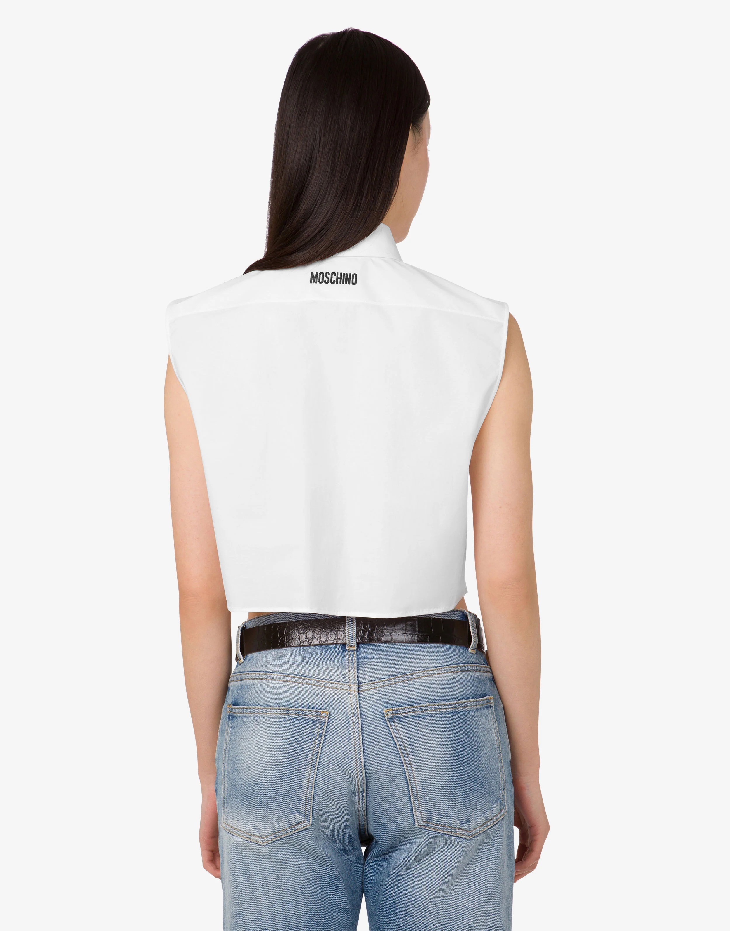 Camicia crop in popeline di cotone Goose