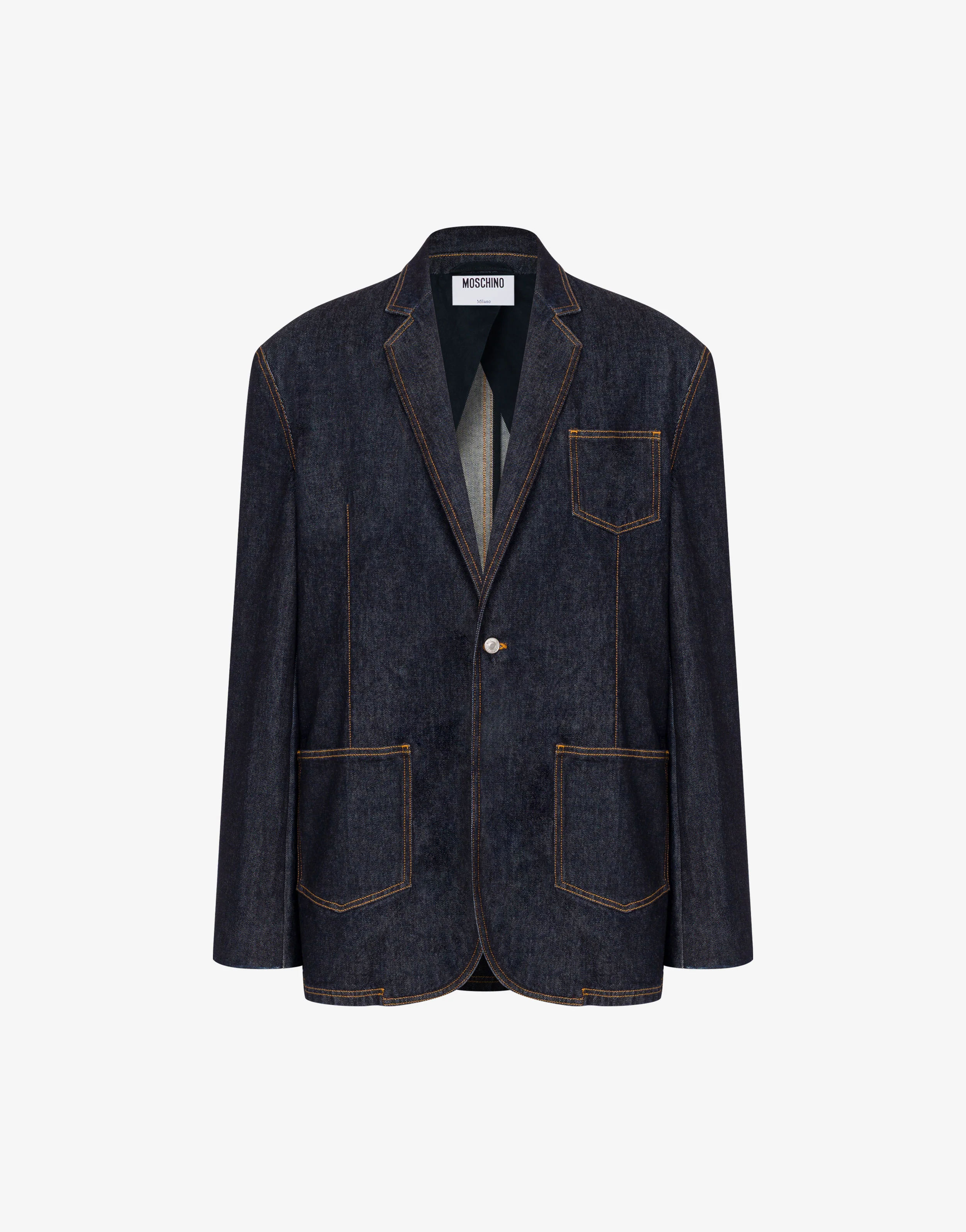 Giacca in denim blu di cotone