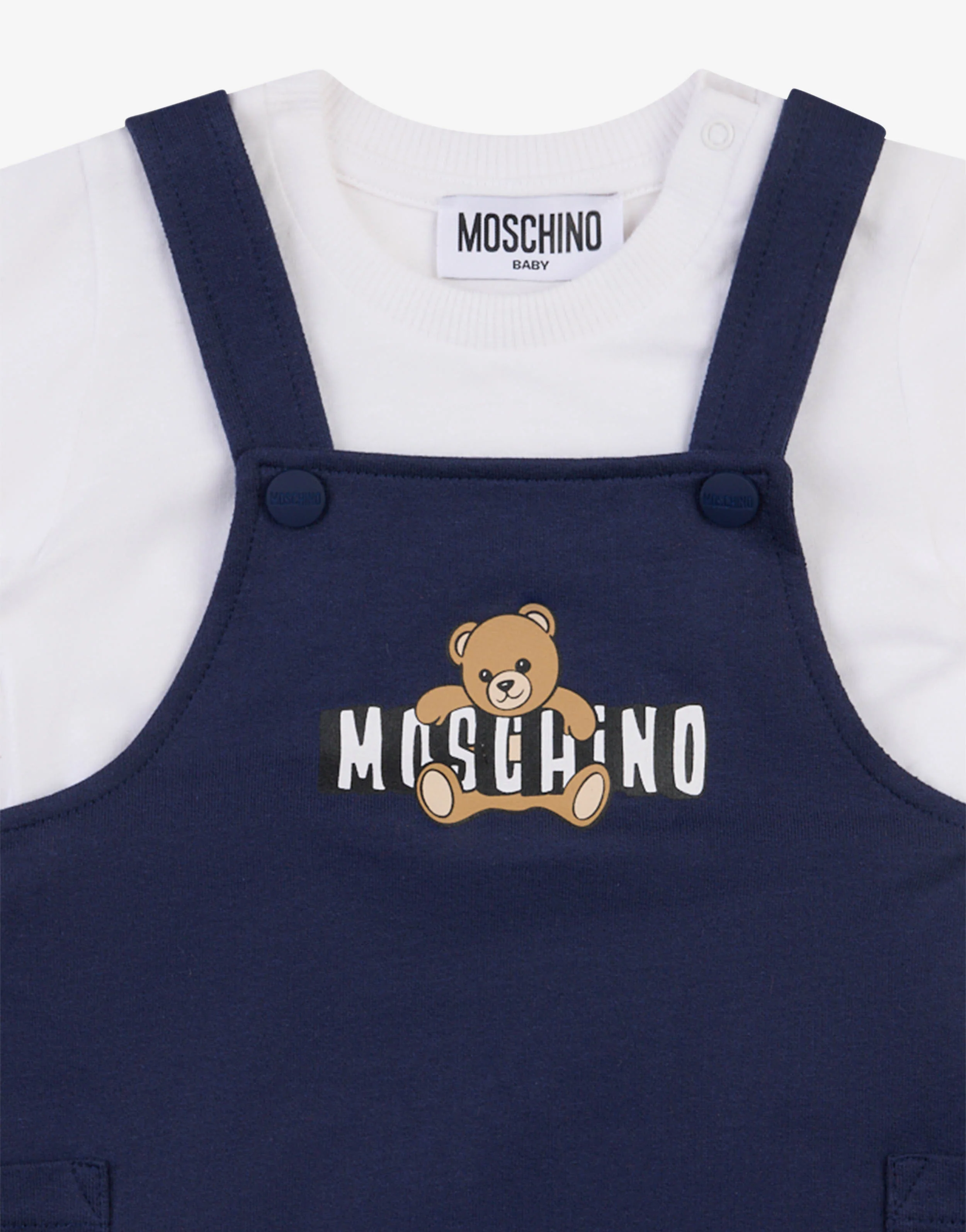 Completo t-shirt e salopette Moschino Teddy Bear