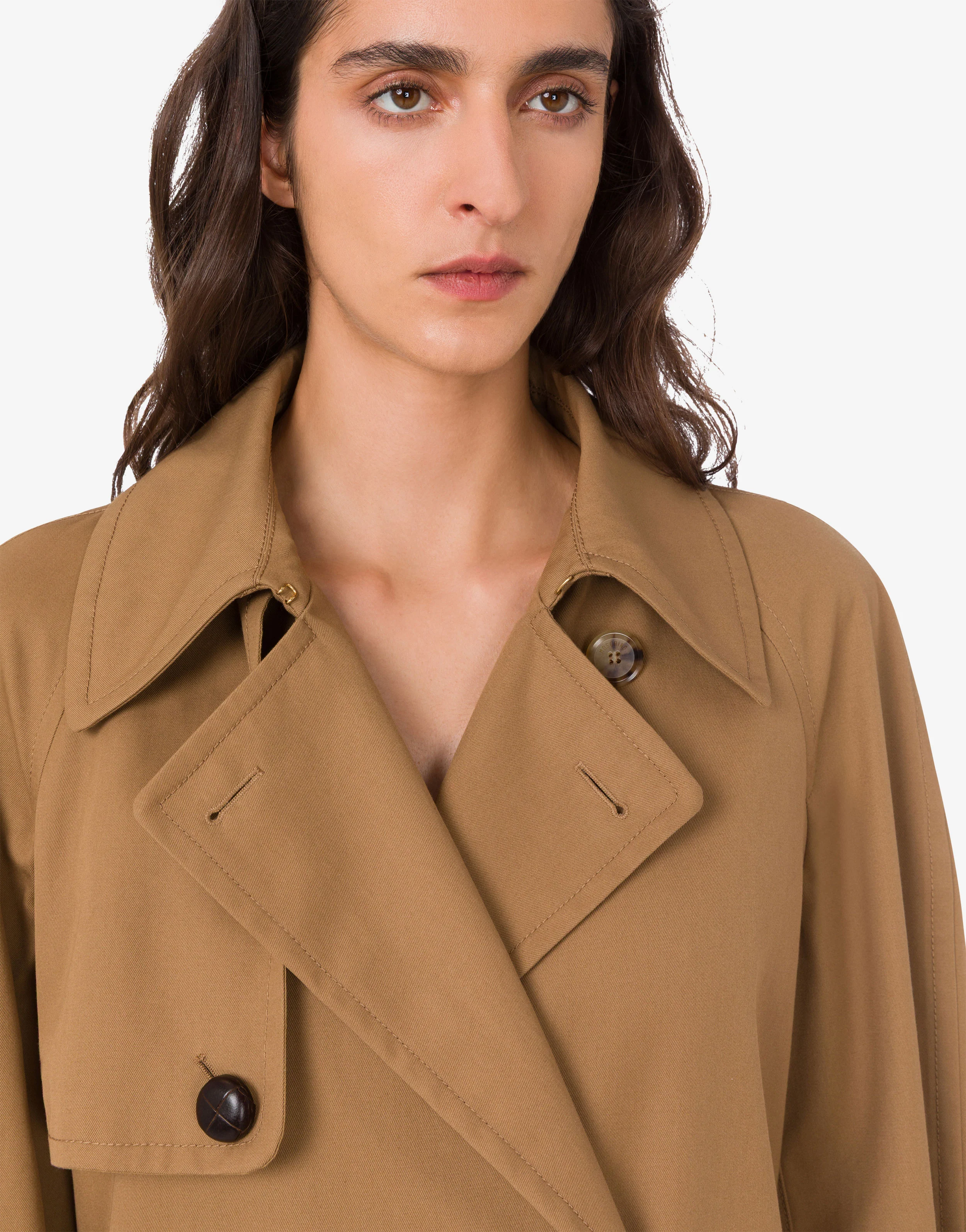 Trench in gabardina di misto cotone