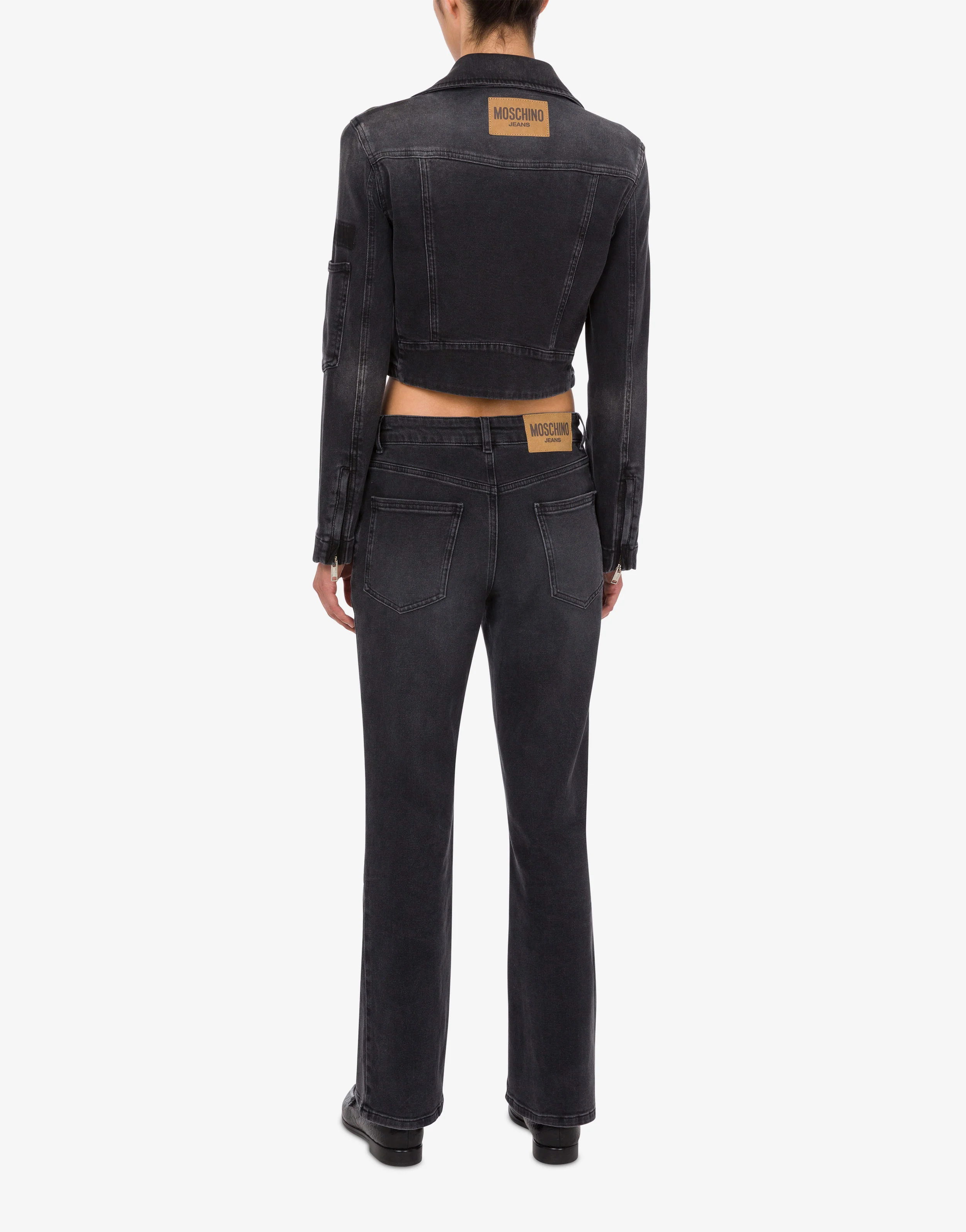 Giacca Biker in denim stretch