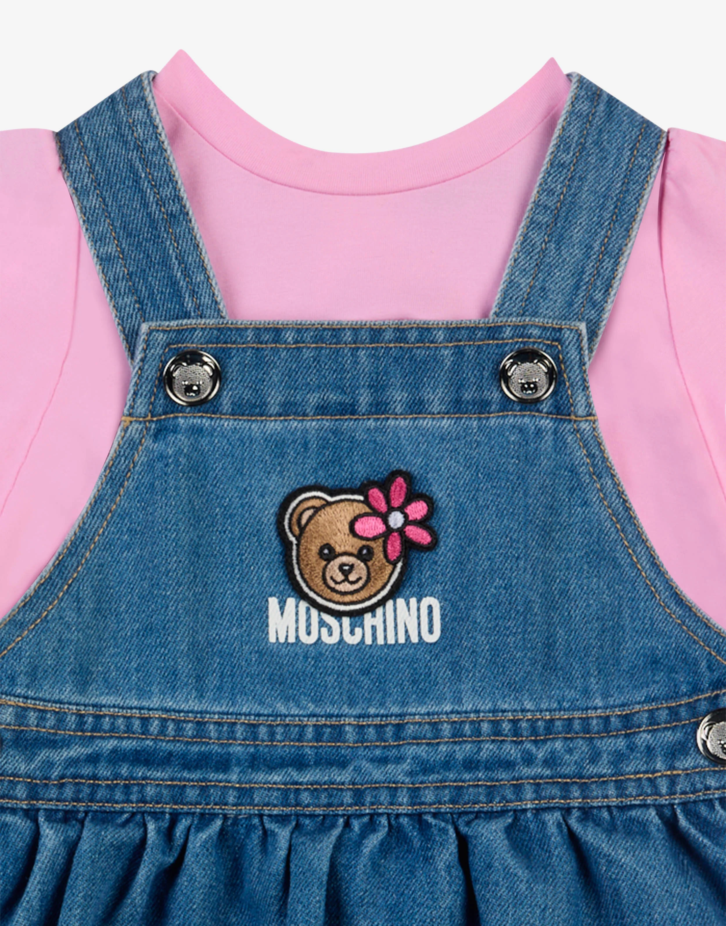 Completo t-shirt e salopette Moschino Teddy Bear