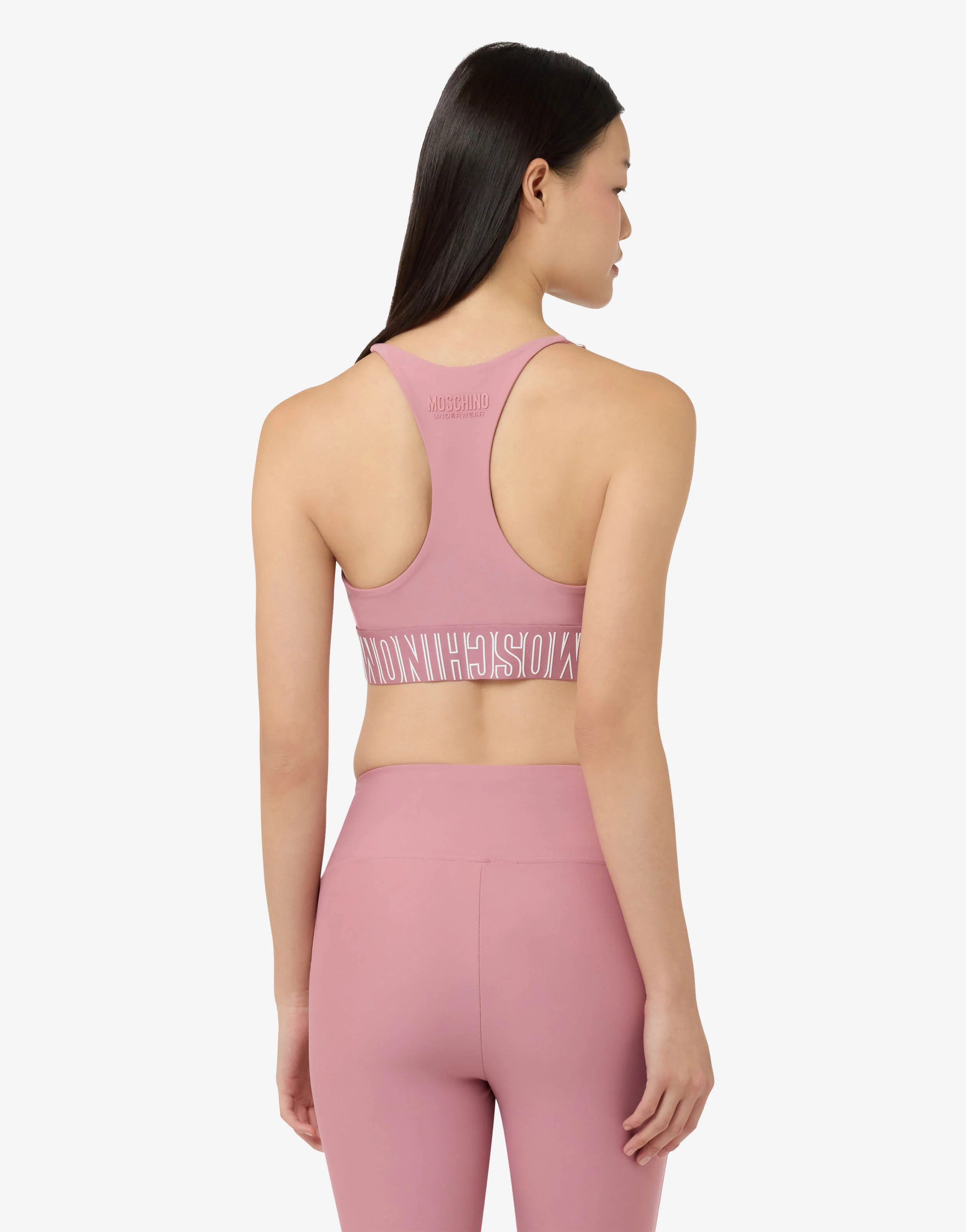 Top sportivo crop in tessuto tecnico
