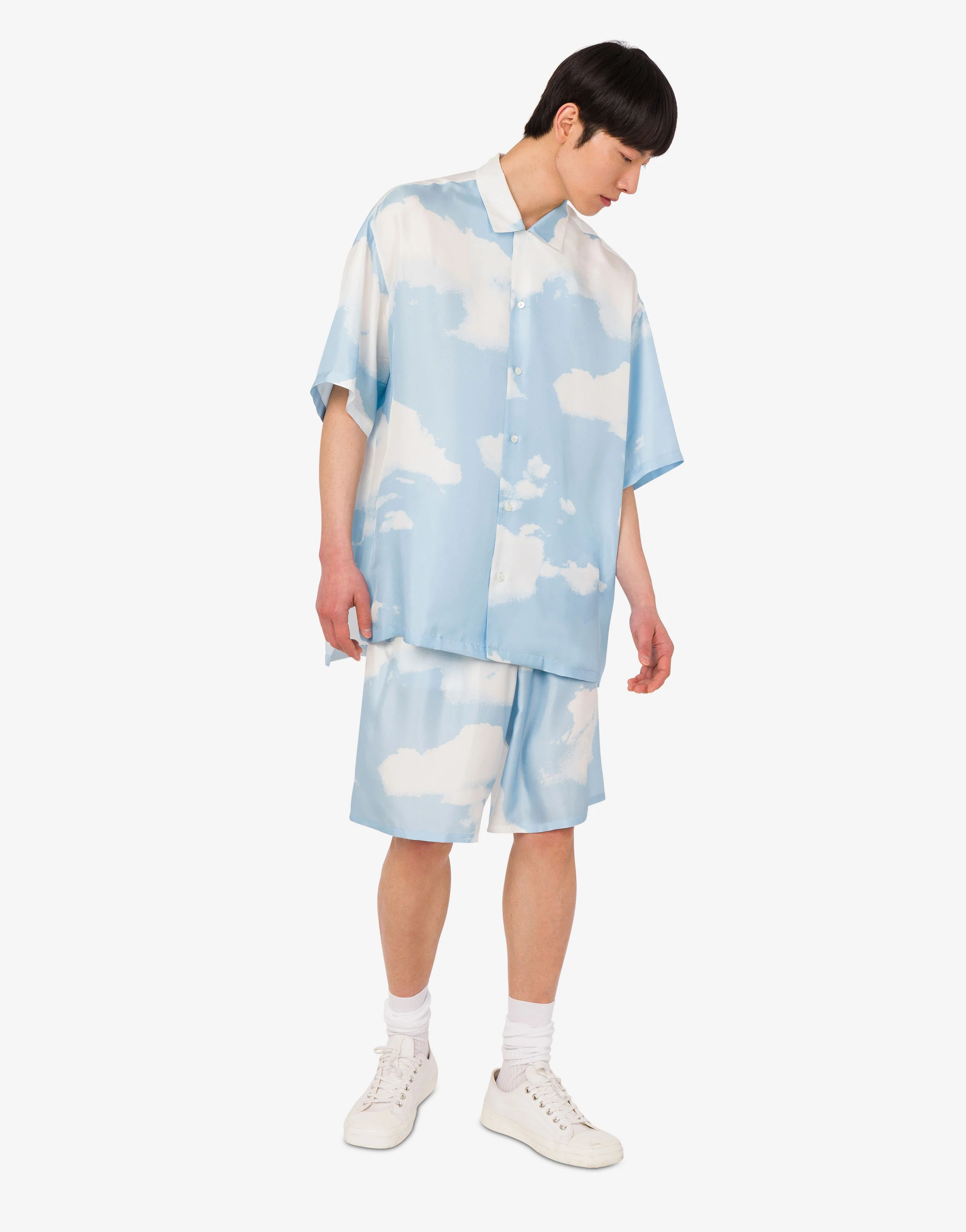 Bermuda in twill di seta Archive Clouds